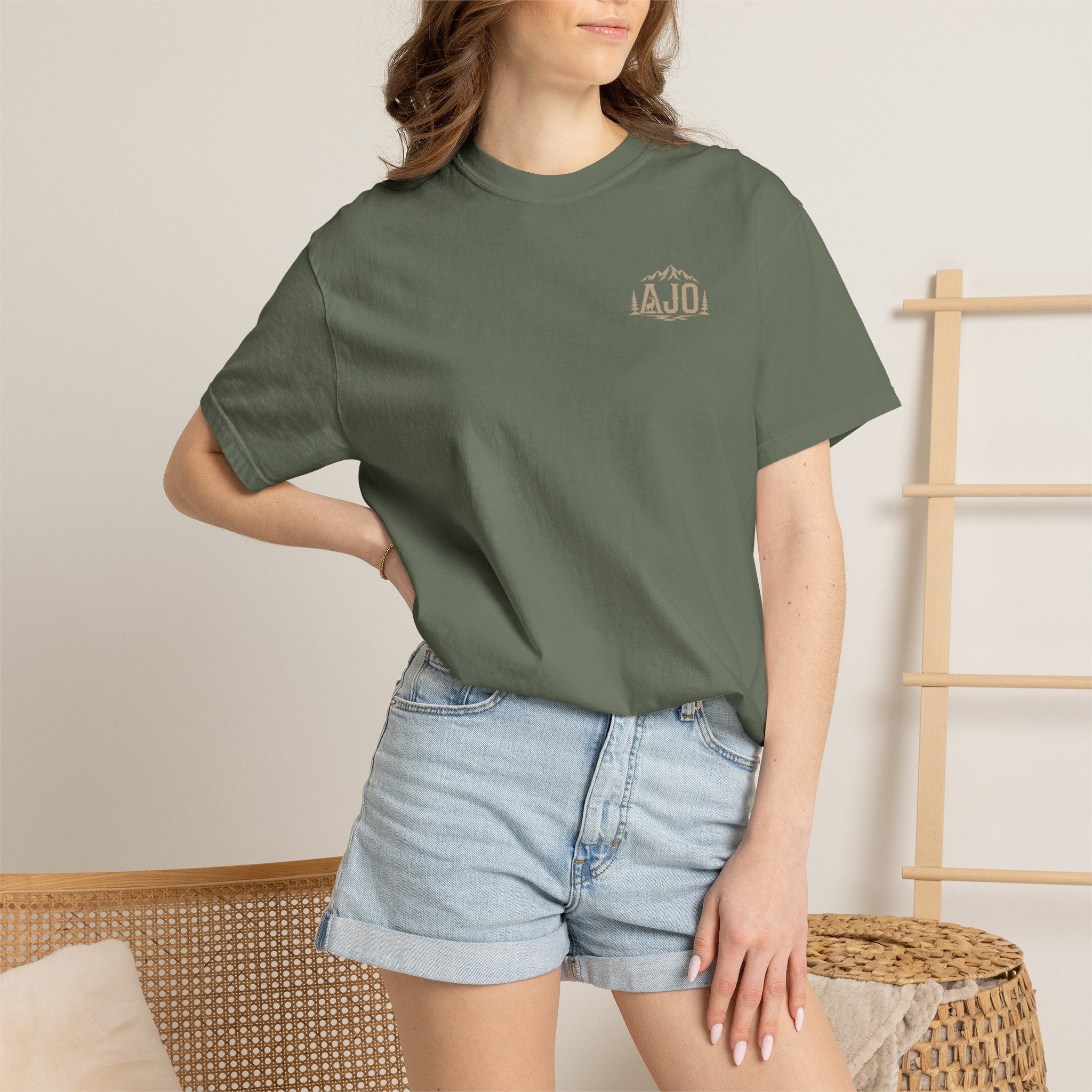 T-Shirt — Heavy Packs & Sore Backs Back Print (Outdoor Hiking Graphic)
