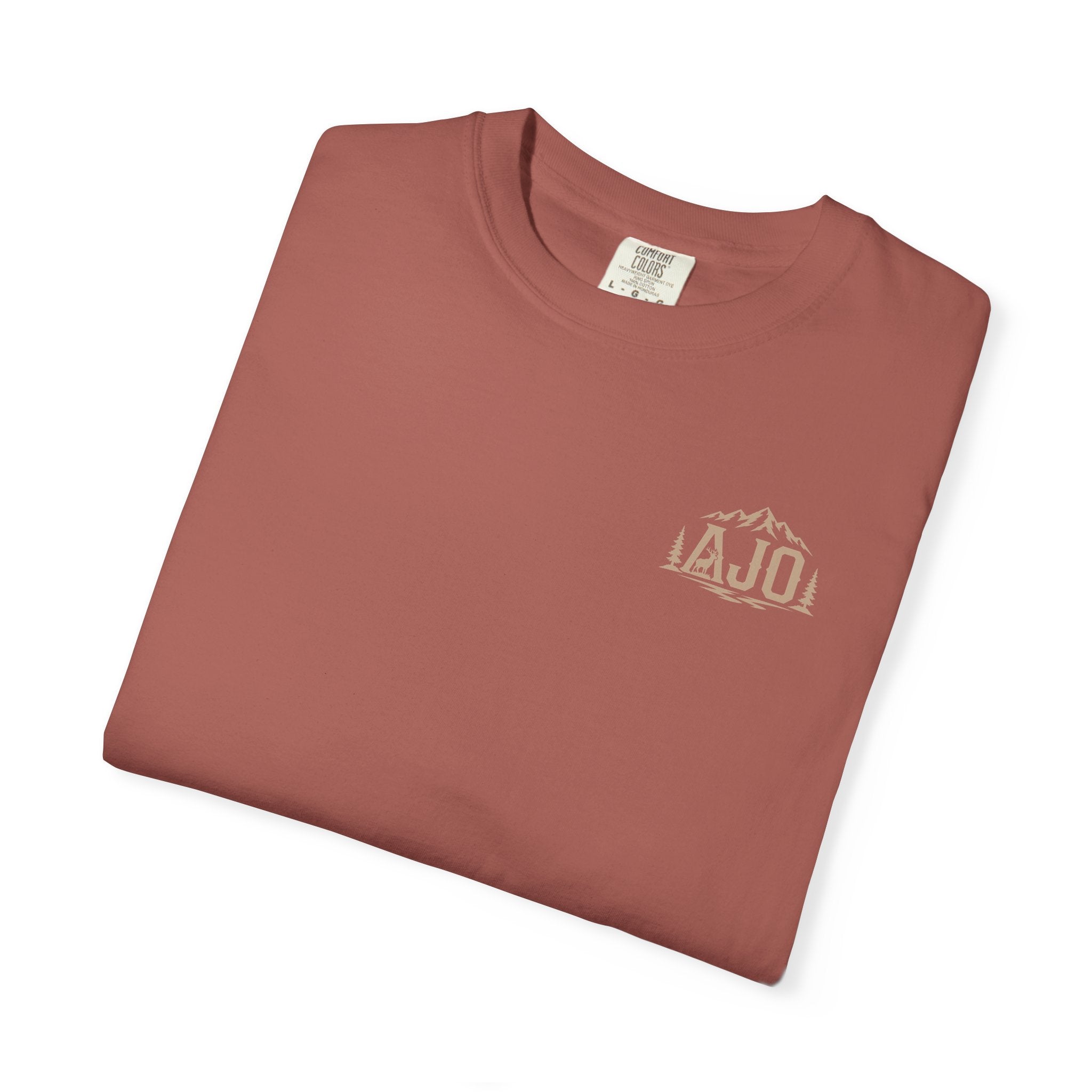 T-Shirt — Heavy Packs & Sore Backs Back Print (Outdoor Hiking Graphic)