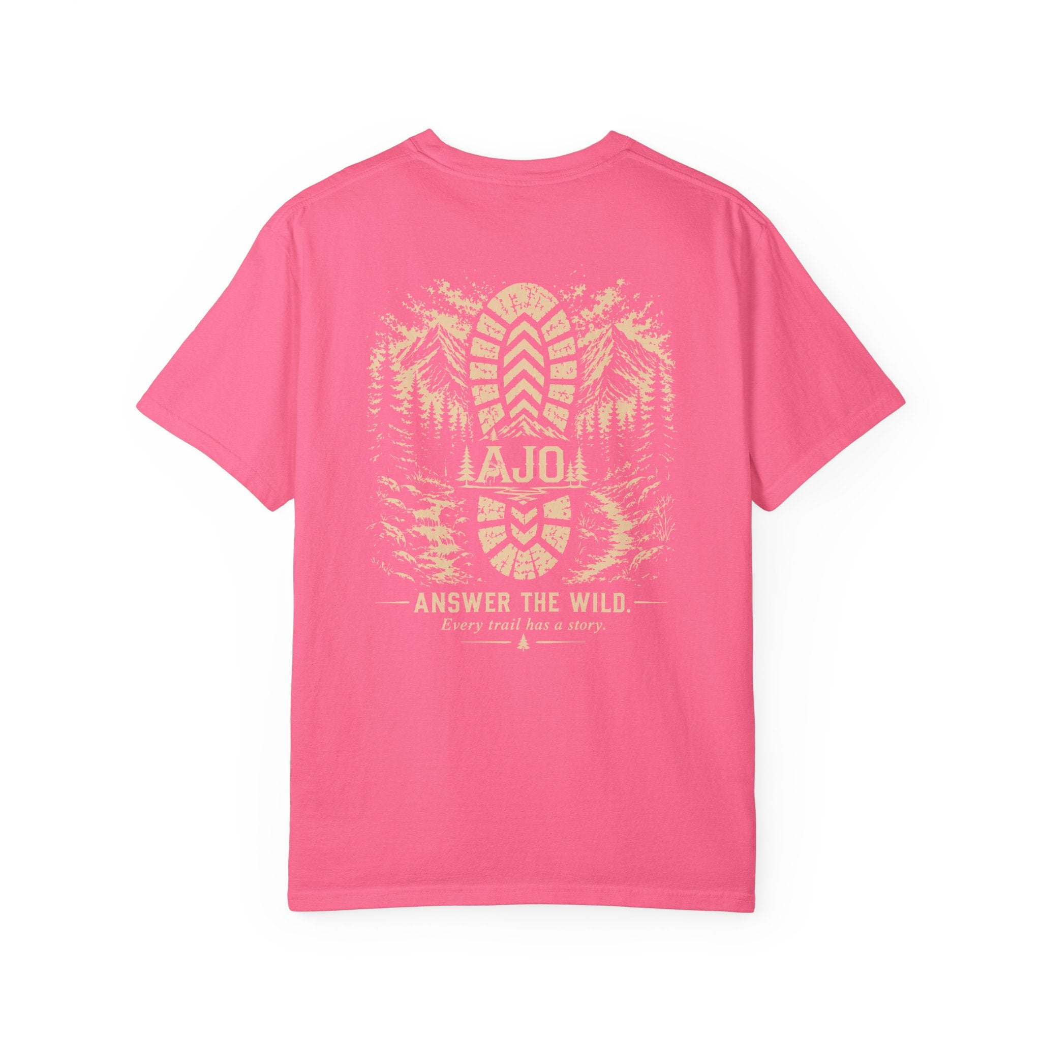Trail Boot Print T-Shirt — "Answer the Wild" Outdoor Graphic Tee