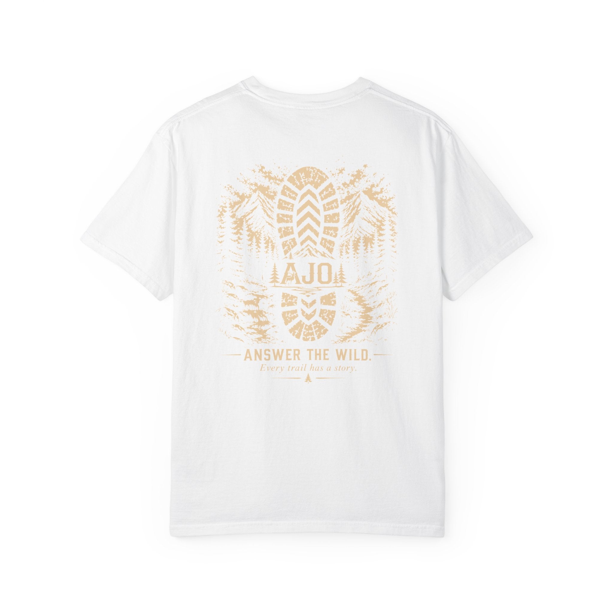 Trail Boot Print T-Shirt — "Answer the Wild" Outdoor Graphic Tee