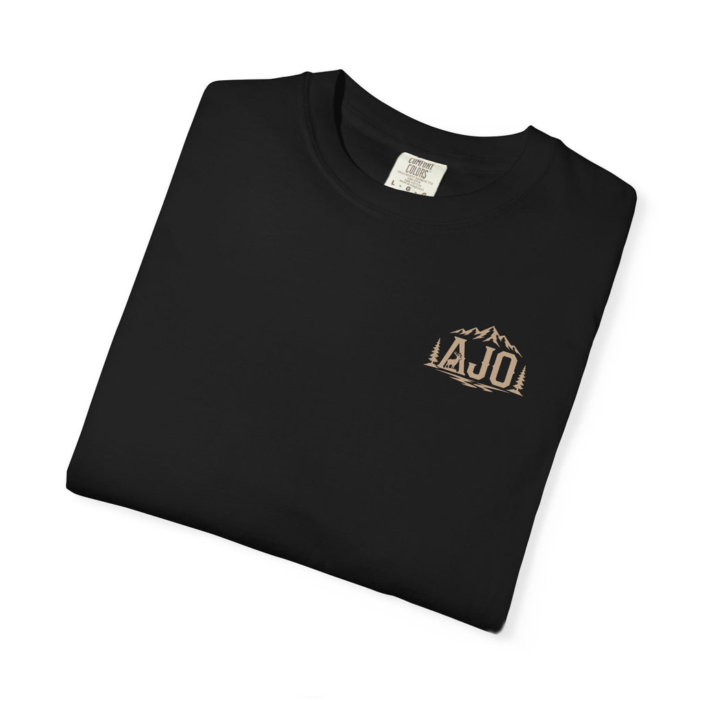T-Shirt — Heavy Packs & Sore Backs Back Print (Outdoor Hiking Graphic)