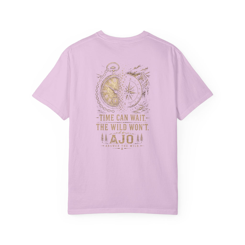 Ajo Pocket Tee — 'Time Can Wait, The Wild Won't' Adventure T‑Shirt