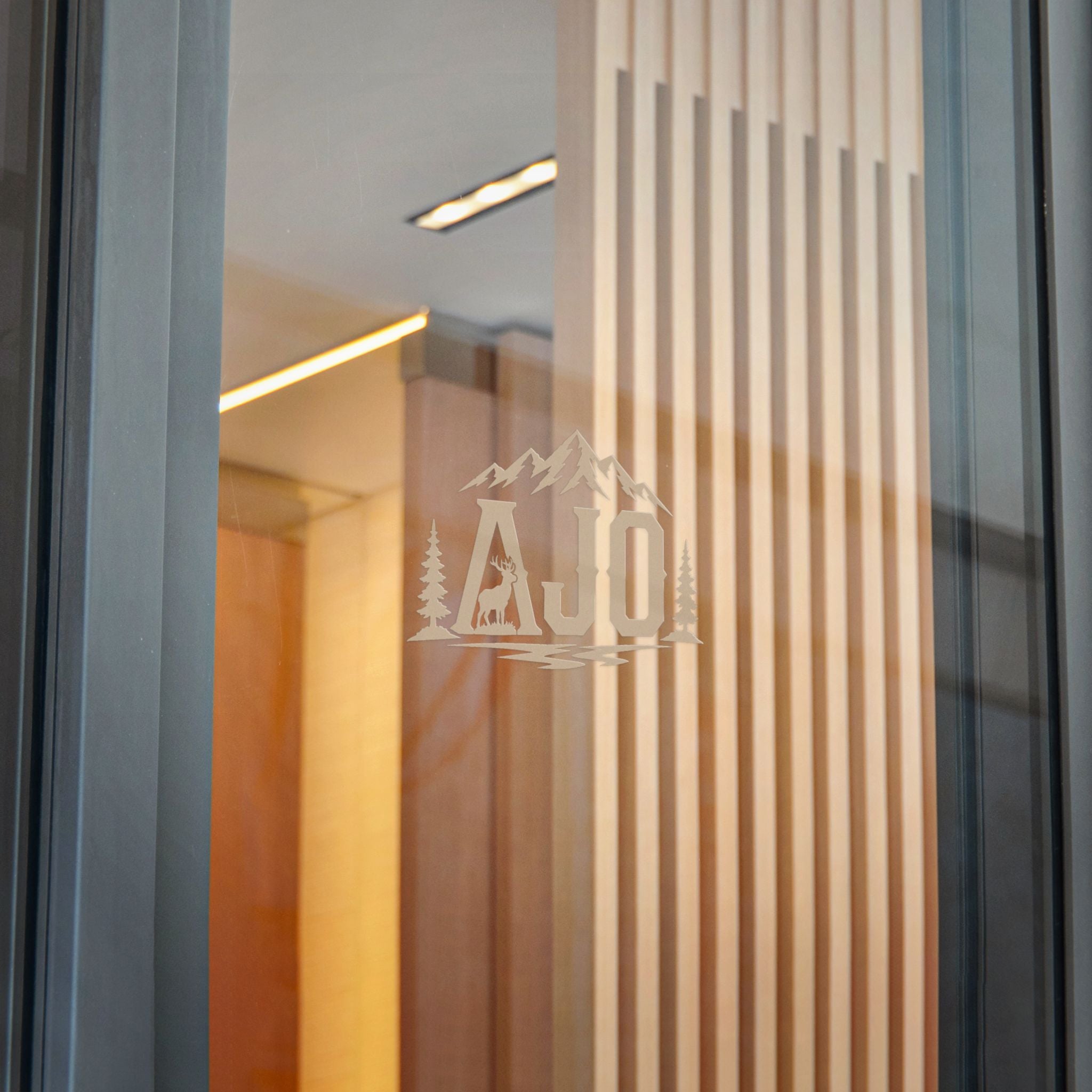 AJO Mountain Monogram Sticker — Die-Cut Outdoor Logo Sticker