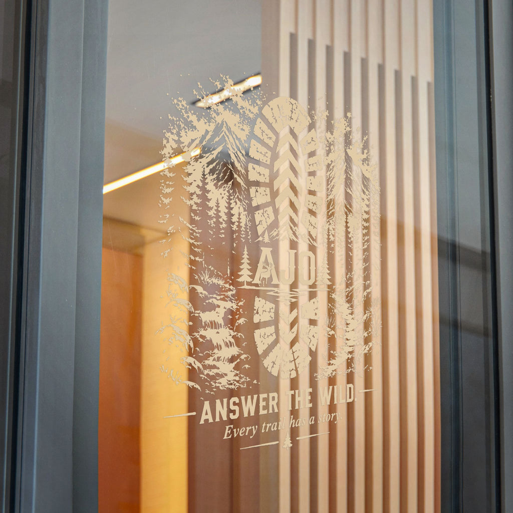 Die-Cut Sticker — "Answer the Wild" Hiking Boot Forest Adventure Decal