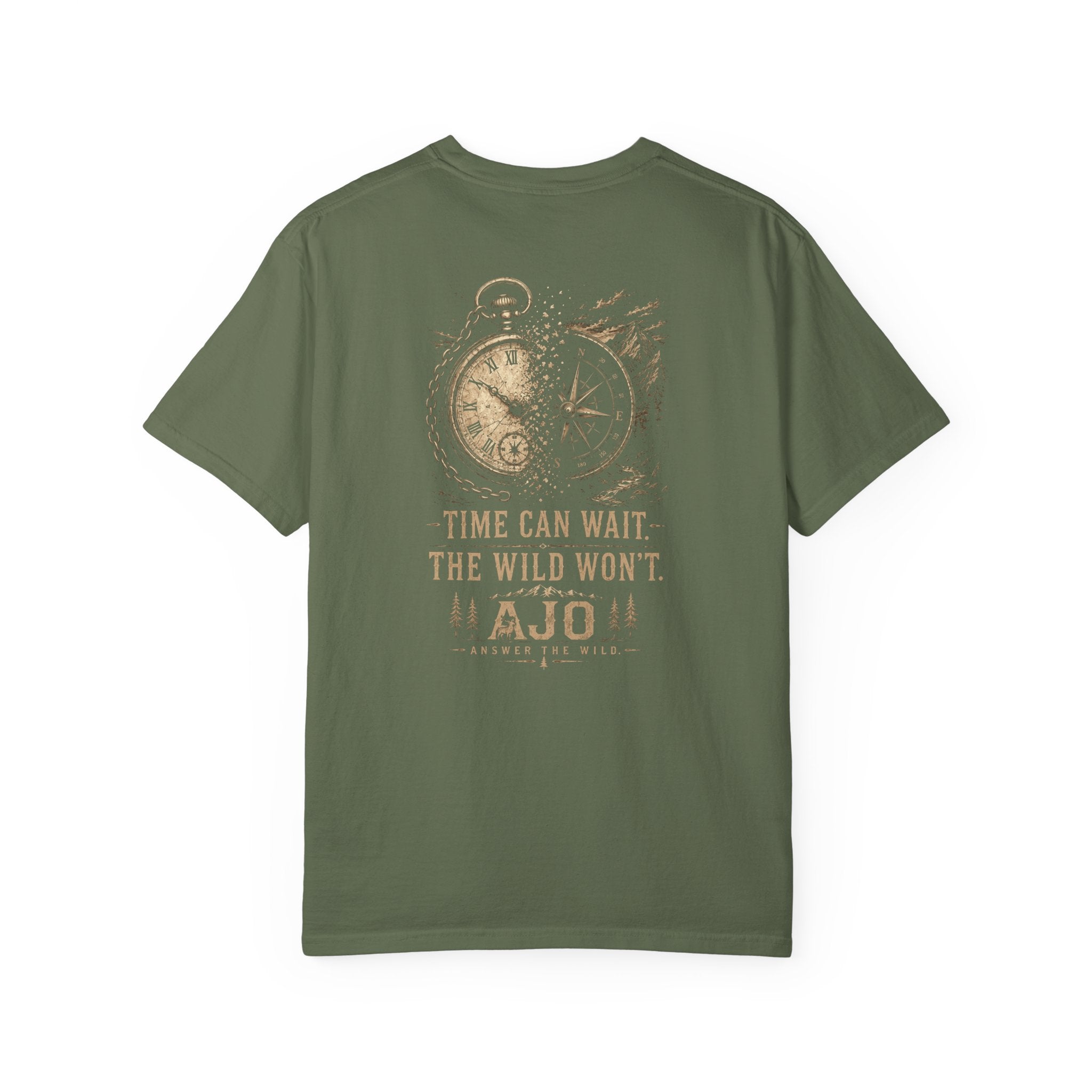 Ajo Pocket Tee — 'Time Can Wait, The Wild Won't' Adventure T‑Shirt