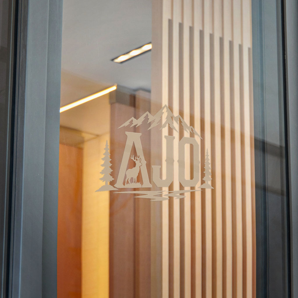 AJO Mountain Monogram Sticker — Die-Cut Outdoor Logo Sticker