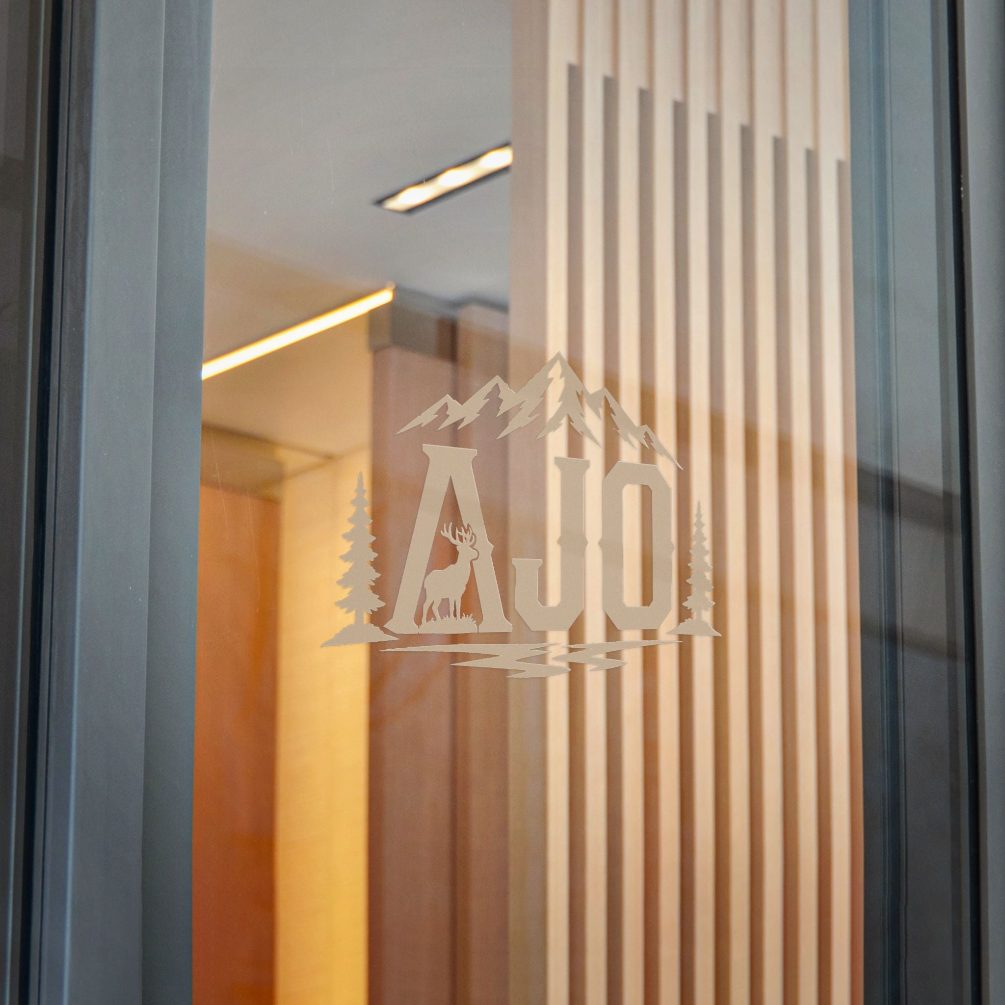 AJO Mountain Monogram Sticker — Die-Cut Outdoor Logo Sticker