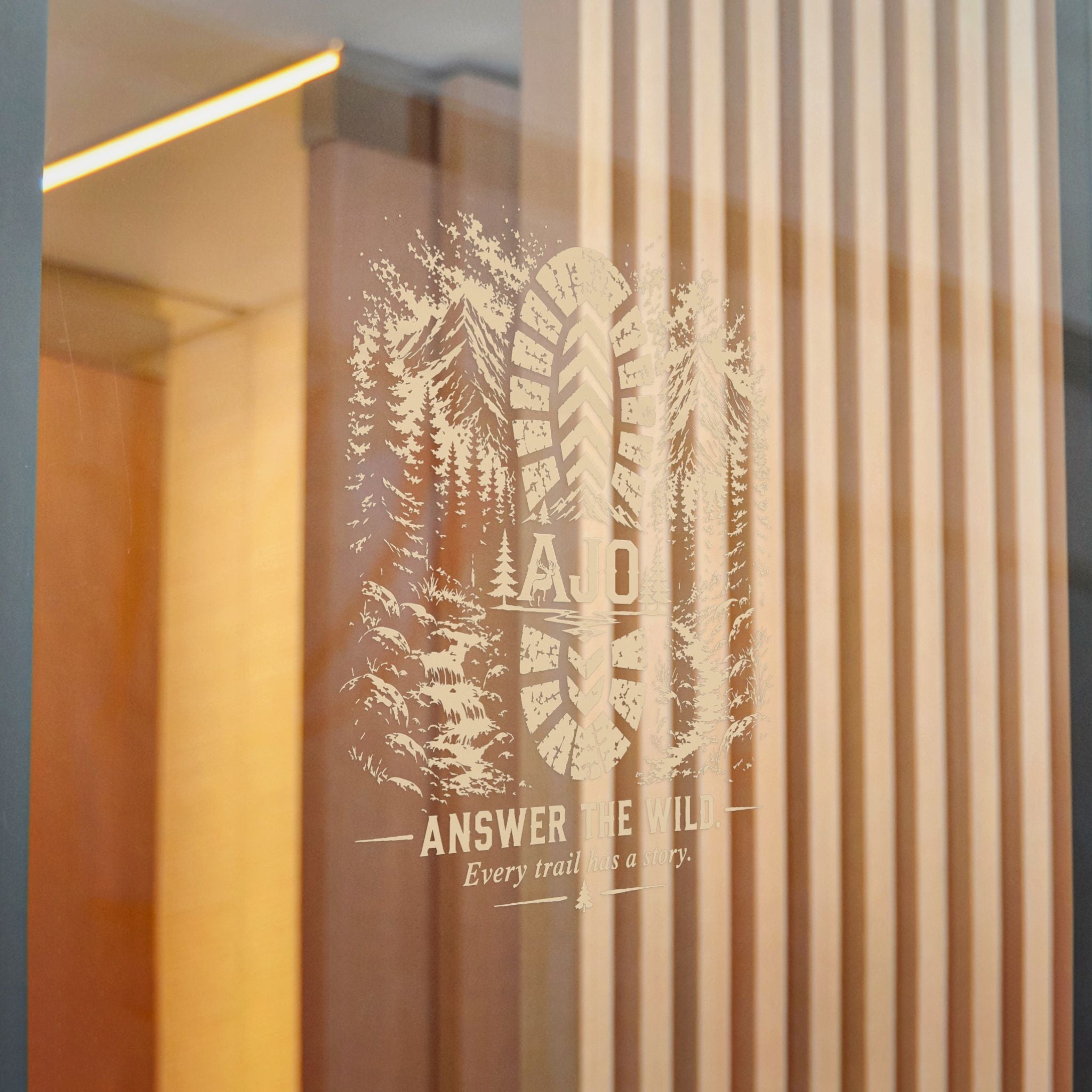 Die-Cut Sticker — "Answer the Wild" Hiking Boot Forest Adventure Decal