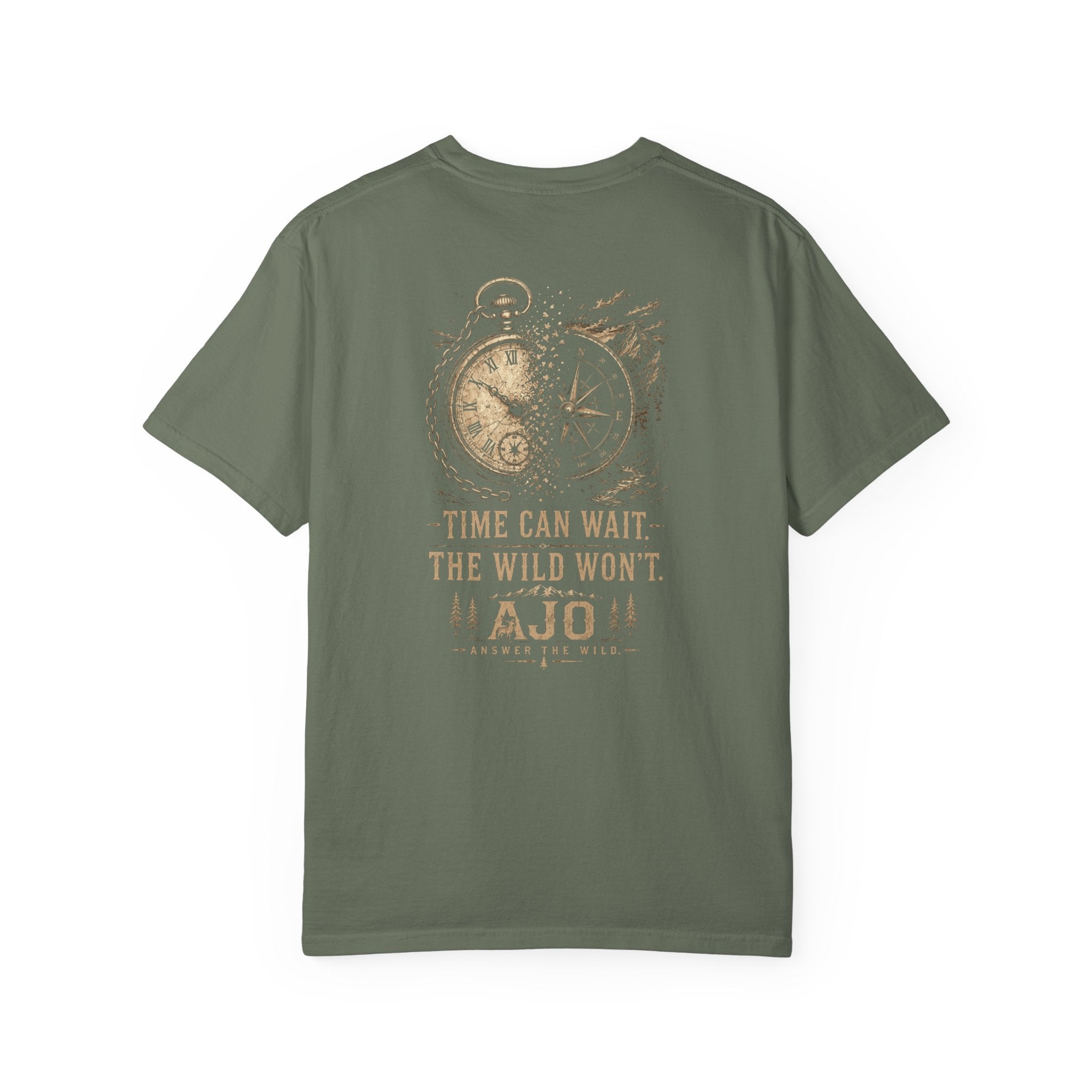 Ajo Pocket Tee — 'Time Can Wait, The Wild Won't' Adventure T‑Shirt