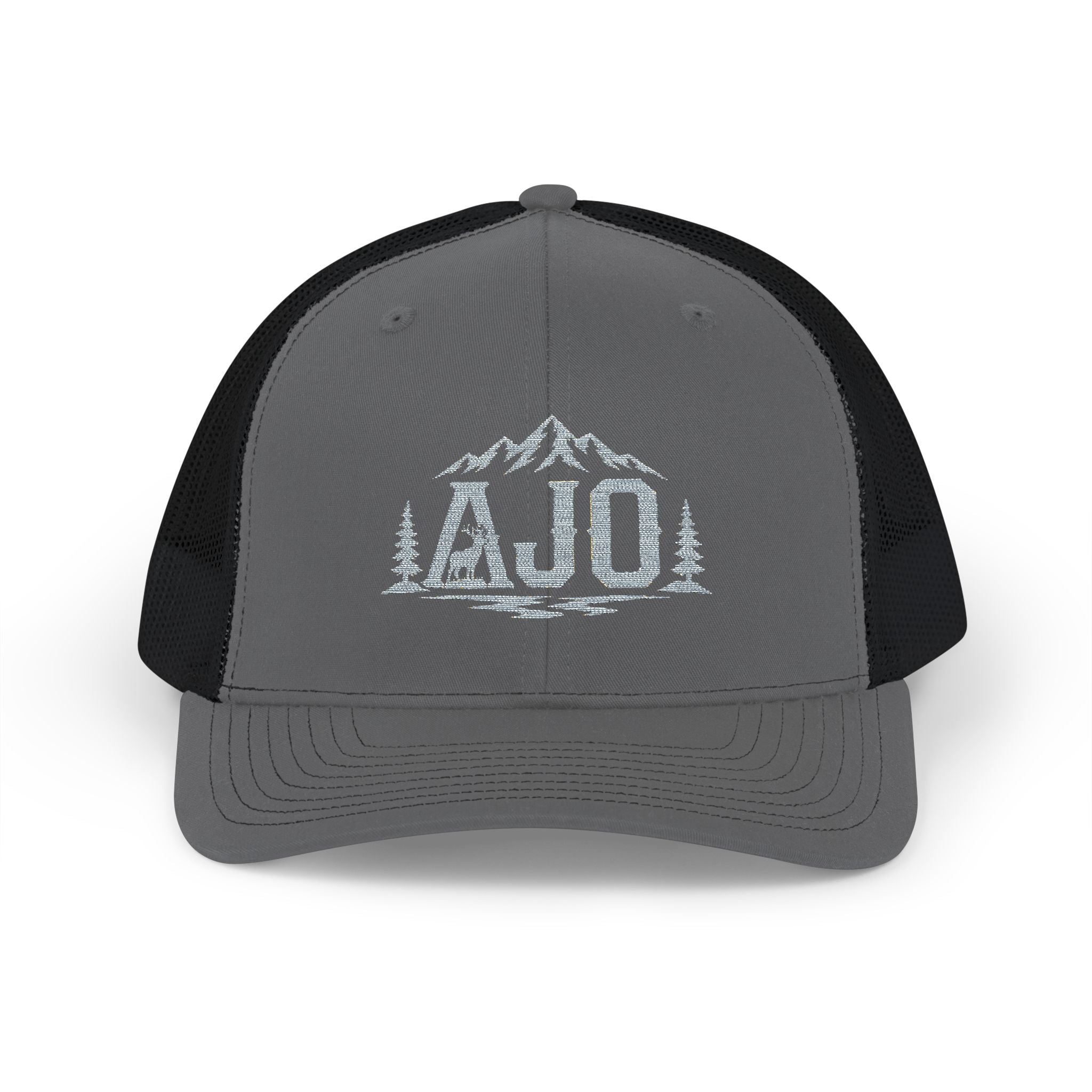 AJO Mountain Logo Snapback Trucker Cap