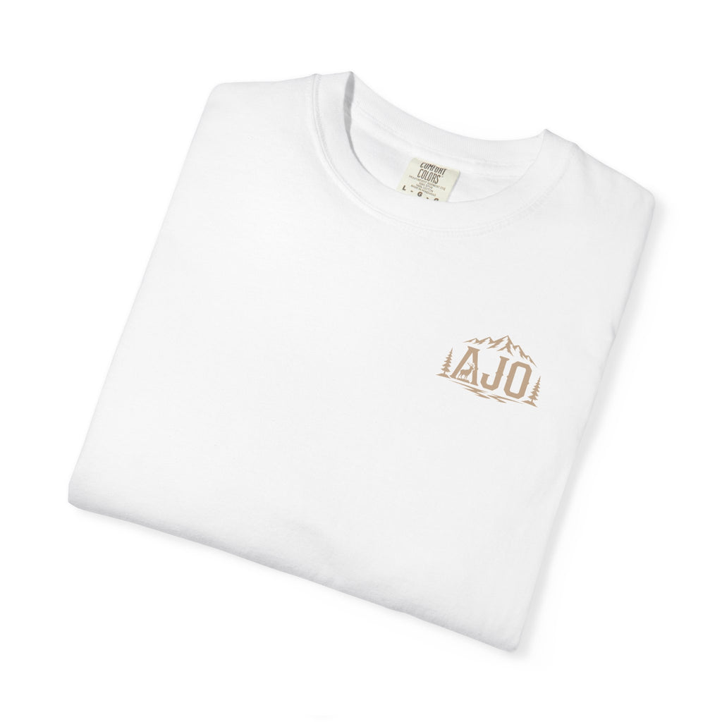 T-Shirt — Heavy Packs & Sore Backs Back Print (Outdoor Hiking Graphic)