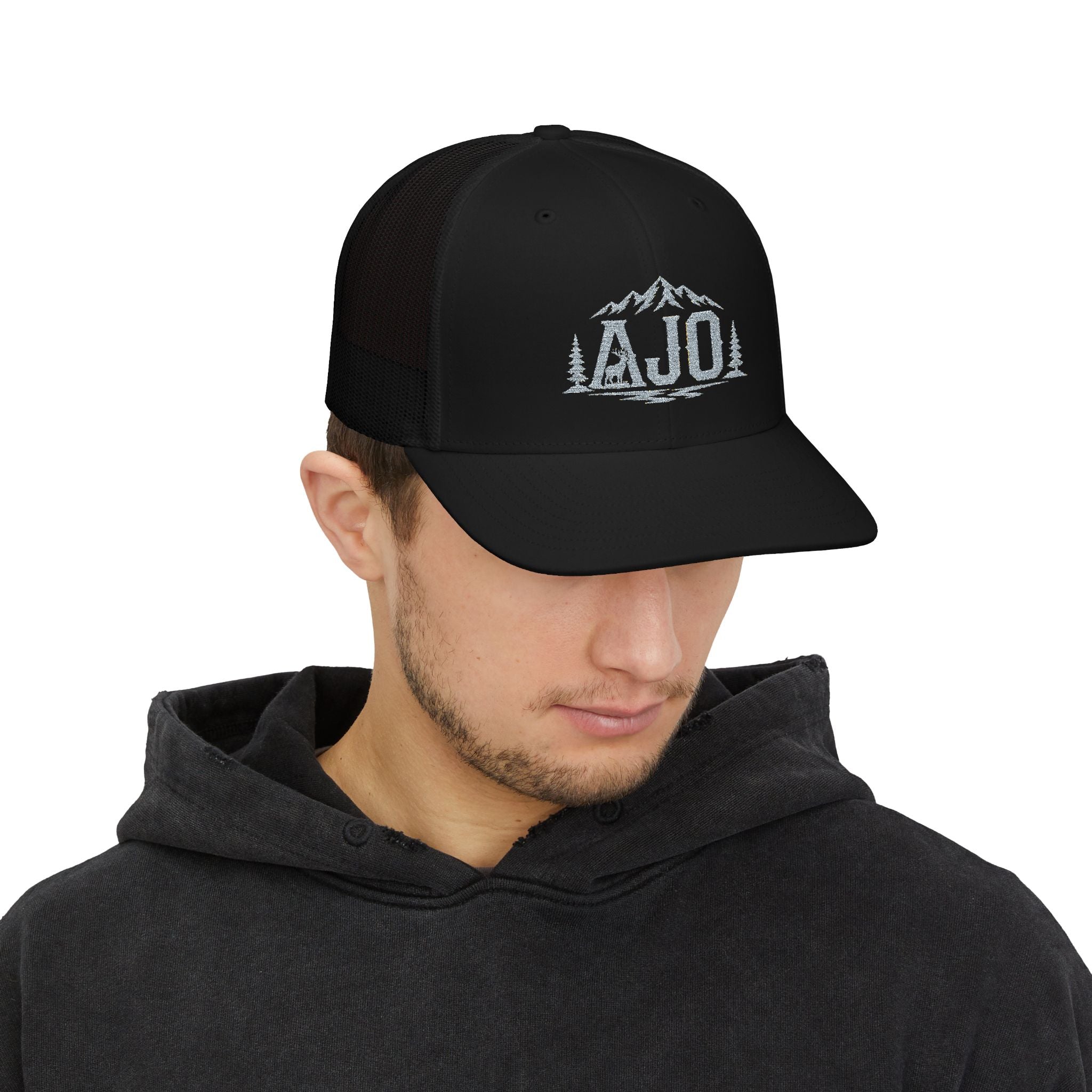 AJO Mountain Logo Snapback Trucker Cap