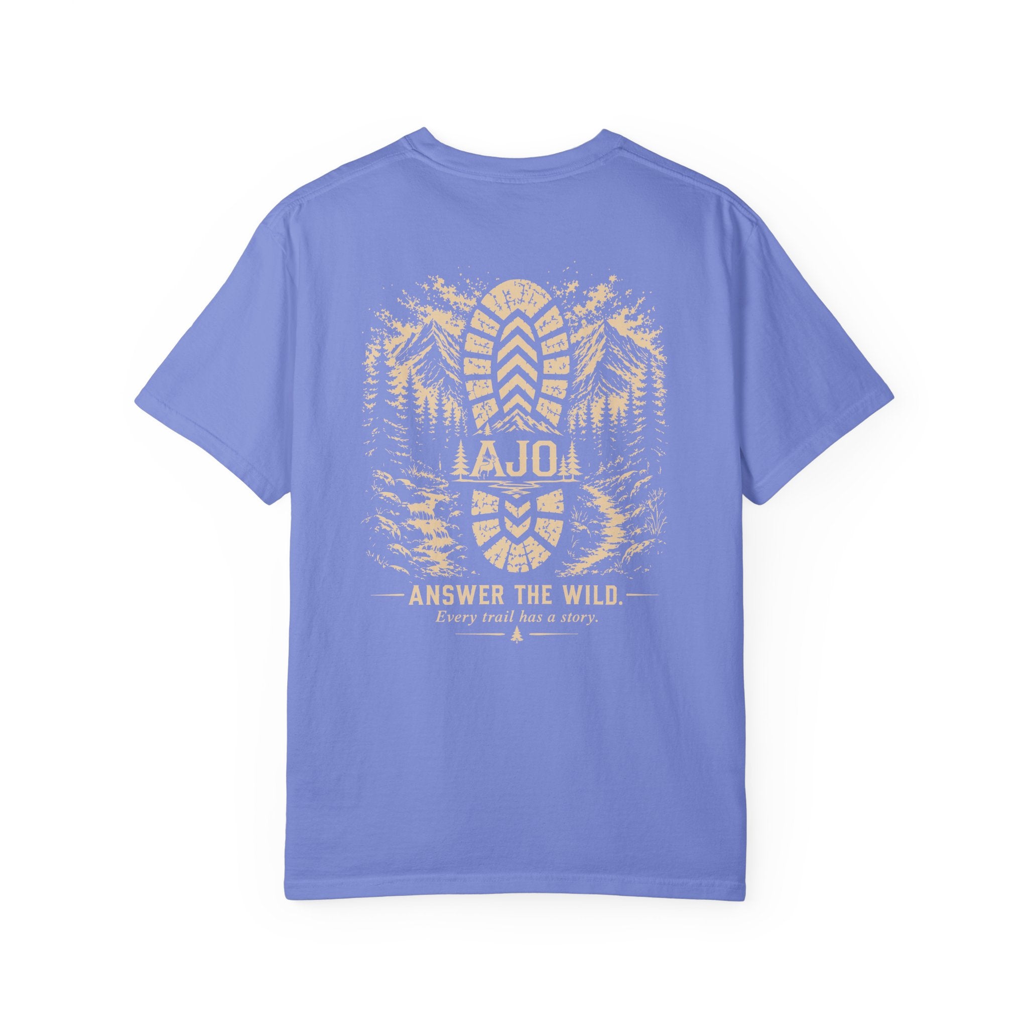 Trail Boot Print T-Shirt — "Answer the Wild" Outdoor Graphic Tee