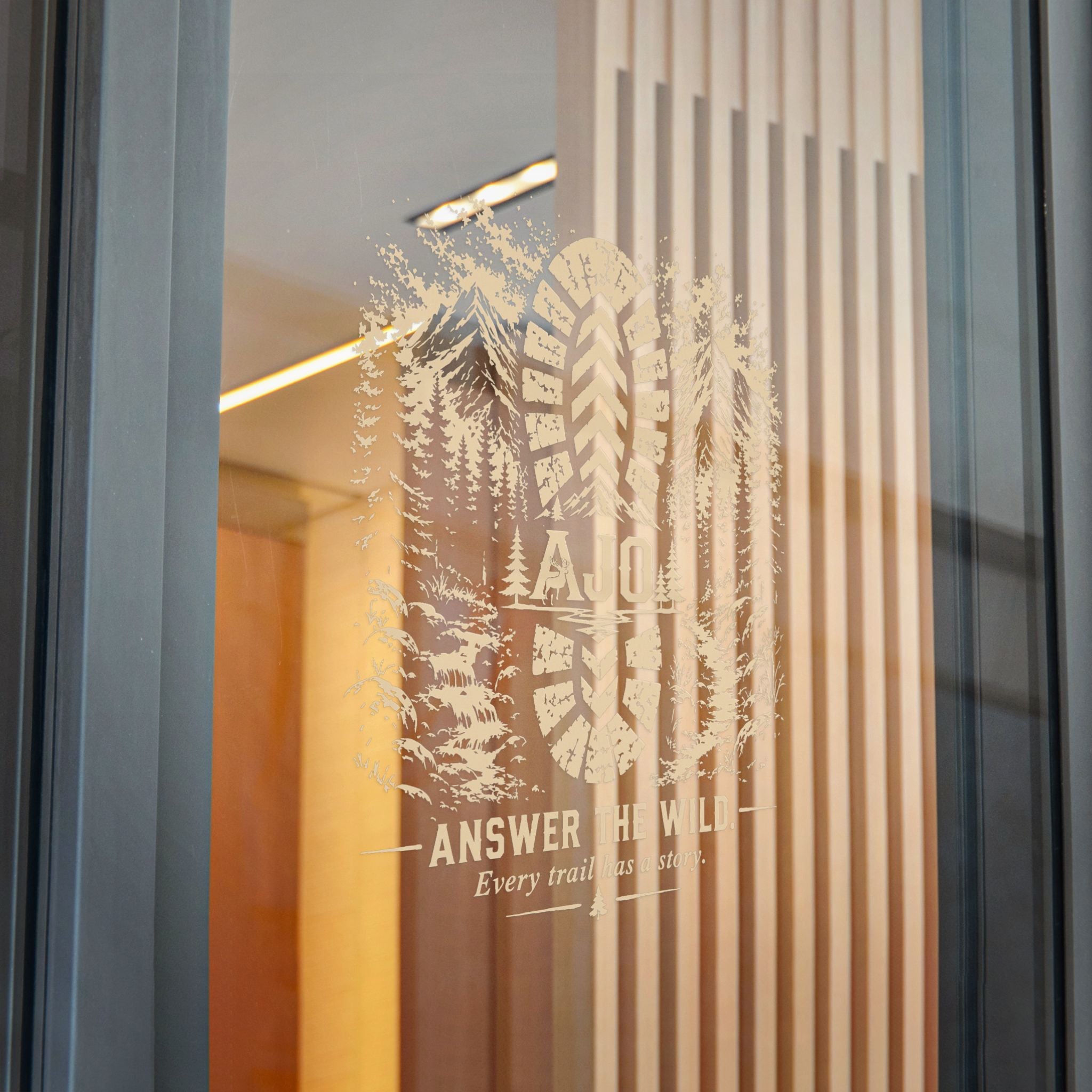 Die-Cut Sticker — "Answer the Wild" Hiking Boot Forest Adventure Decal