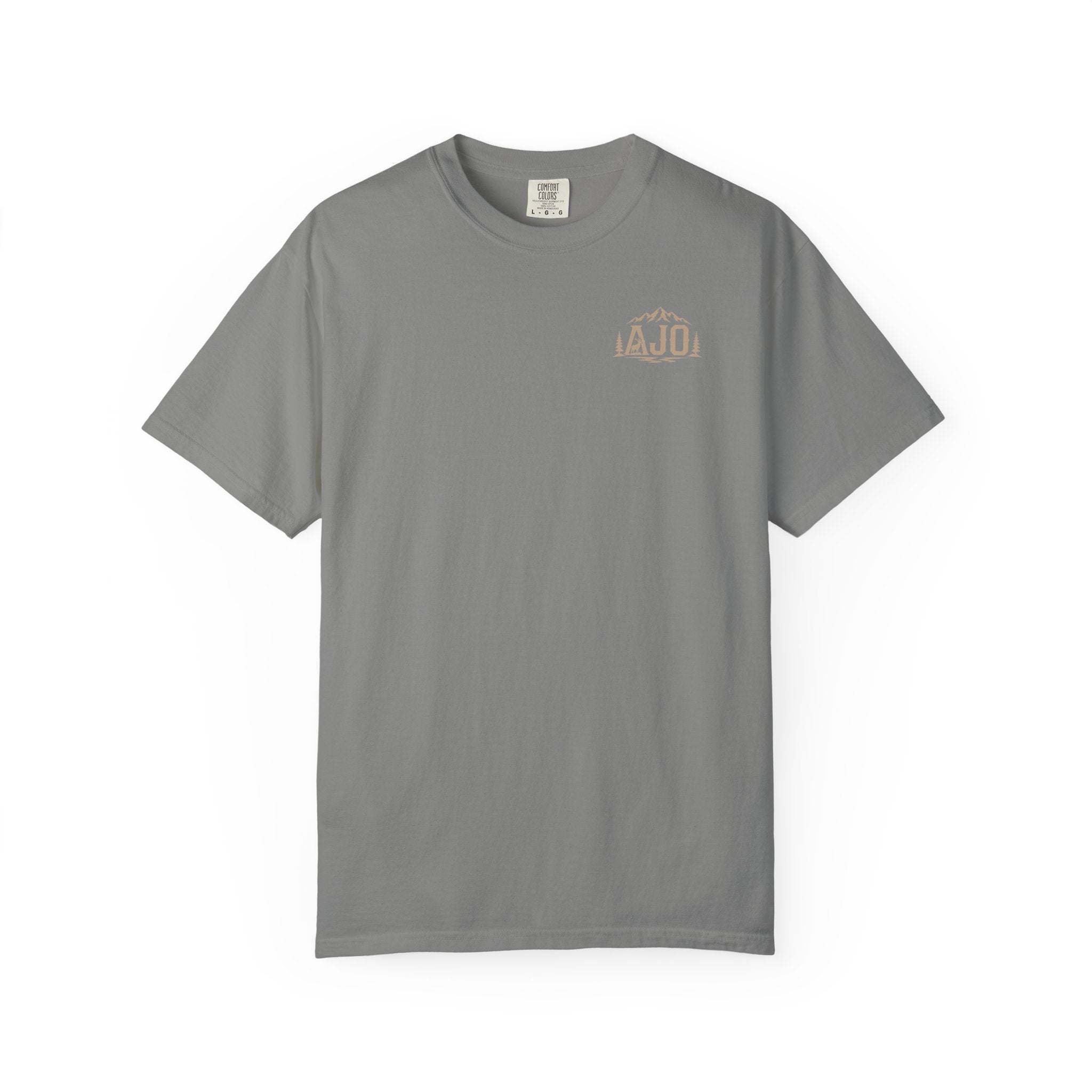T-Shirt — Heavy Packs & Sore Backs Back Print (Outdoor Hiking Graphic)