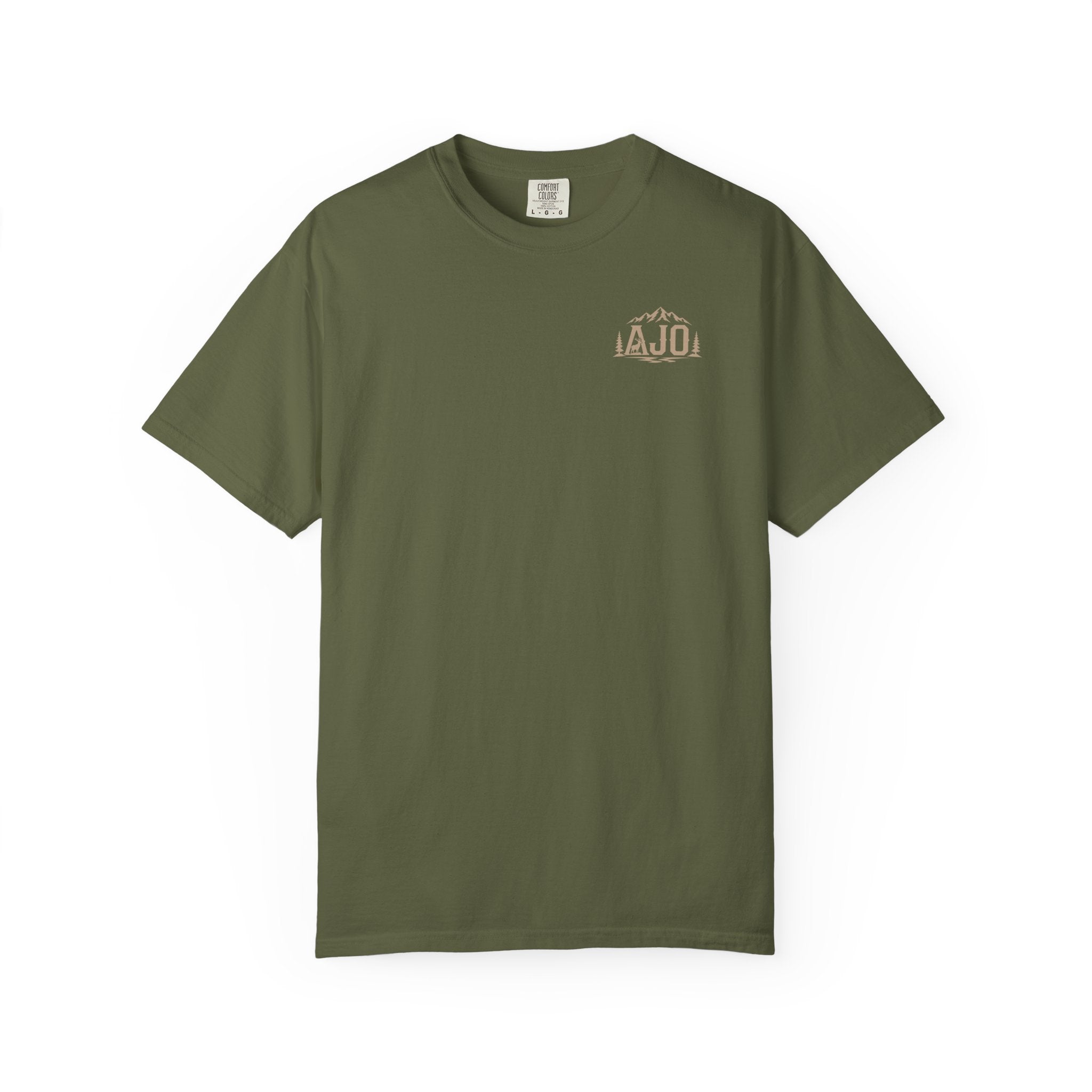 T-Shirt — Heavy Packs & Sore Backs Back Print (Outdoor Hiking Graphic)
