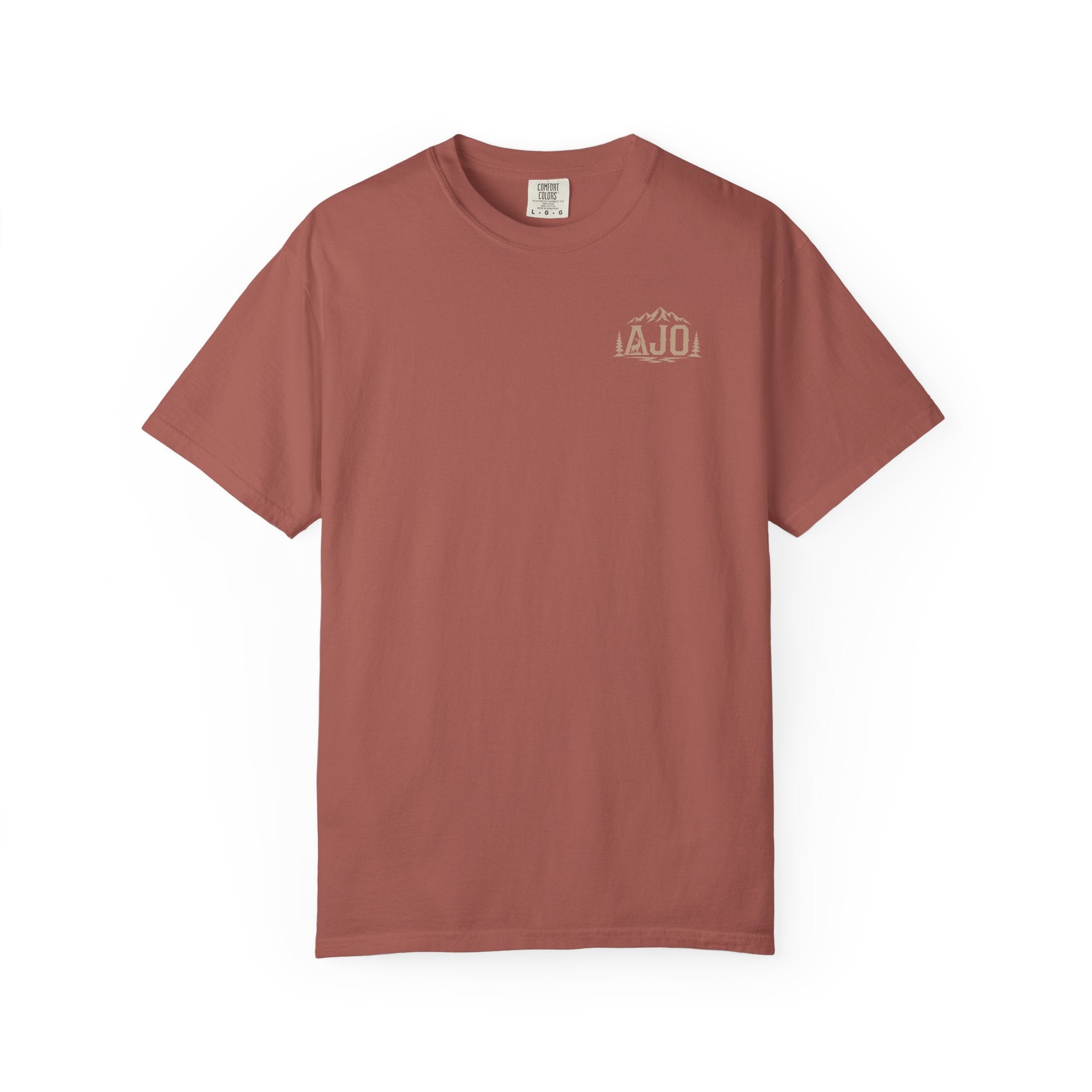 T-Shirt — Heavy Packs & Sore Backs Back Print (Outdoor Hiking Graphic)