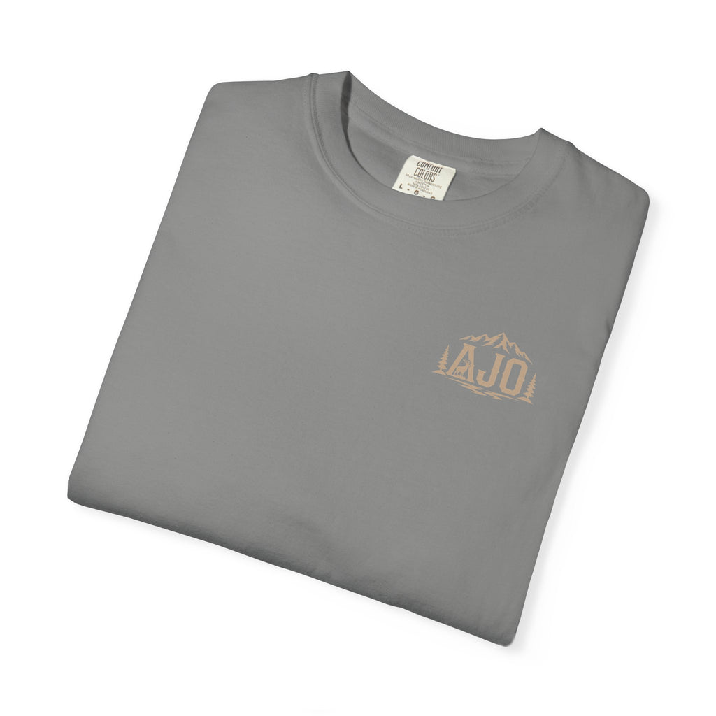T-Shirt — Heavy Packs & Sore Backs Back Print (Outdoor Hiking Graphic)