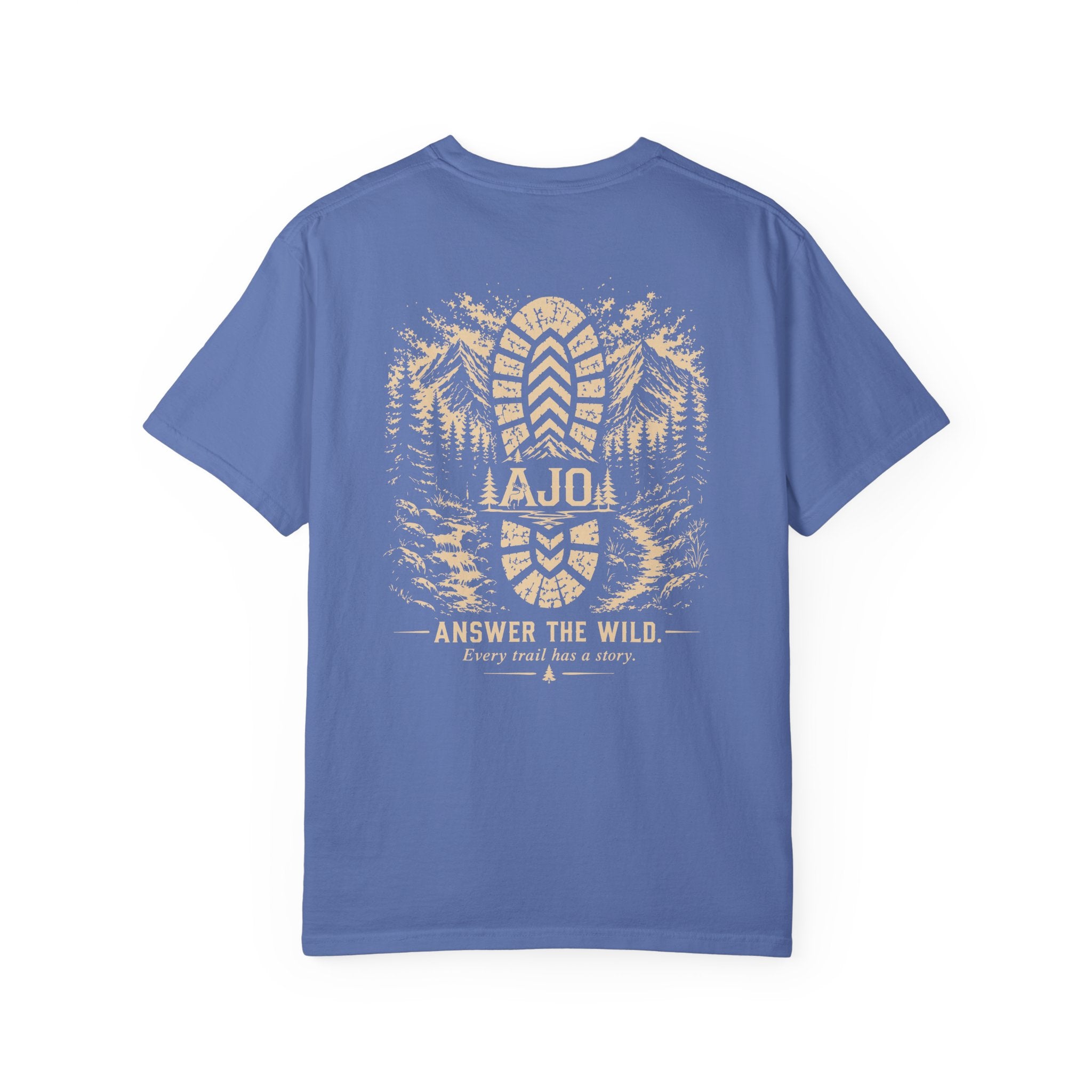 Trail Boot Print T-Shirt — "Answer the Wild" Outdoor Graphic Tee