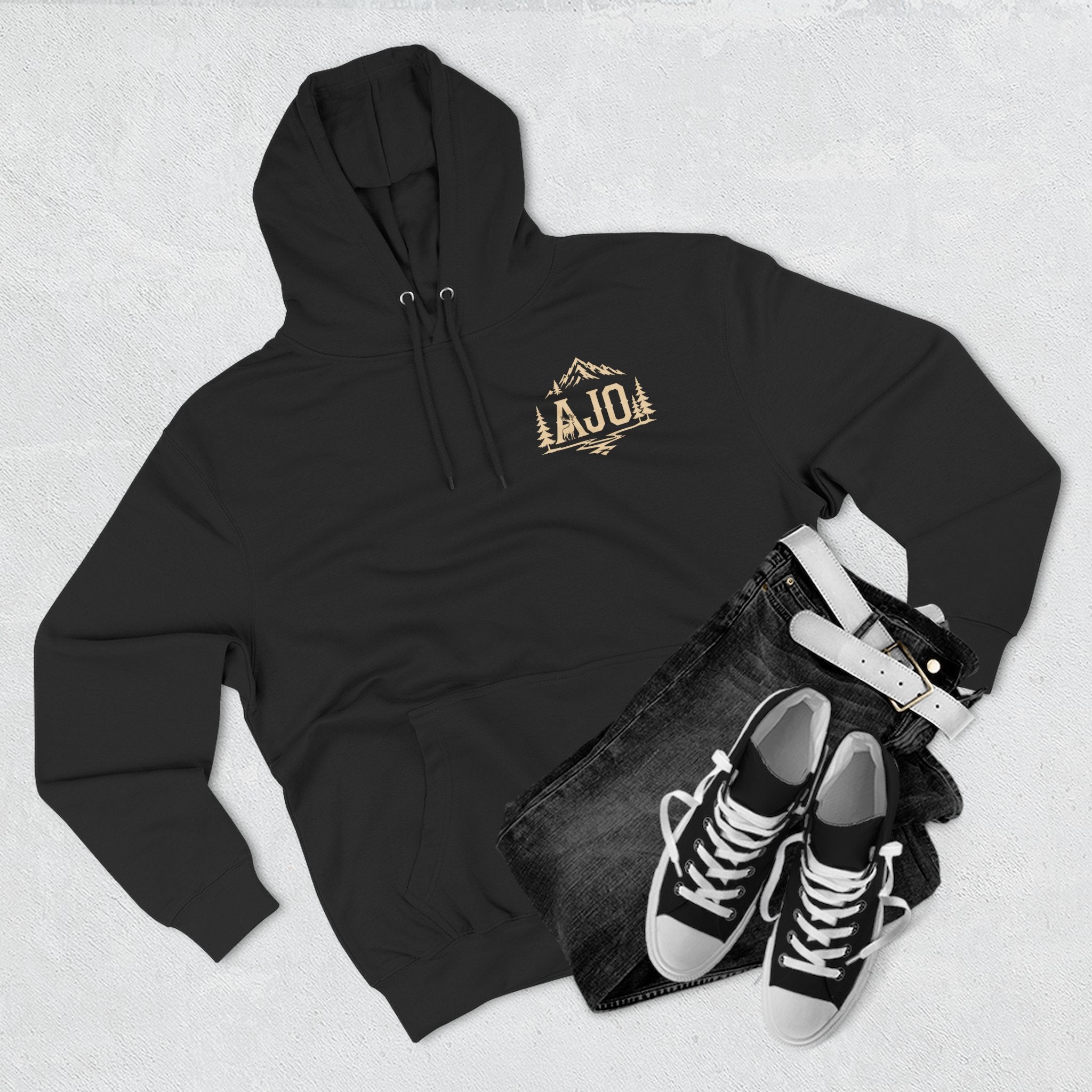 Adventure Hoodie - "Answer The Wild" Forest Bootprint Fleece Pullover