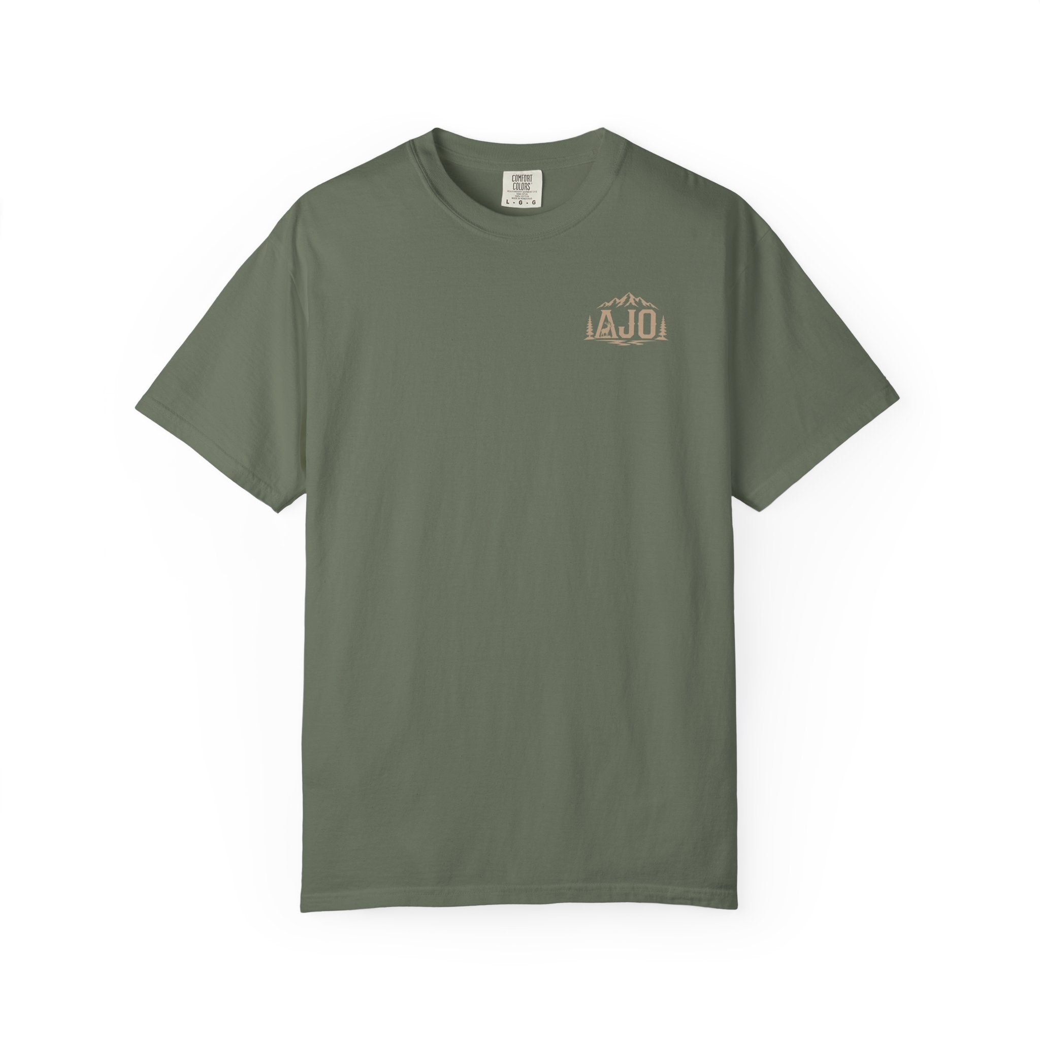 T-Shirt — Heavy Packs & Sore Backs Back Print (Outdoor Hiking Graphic)