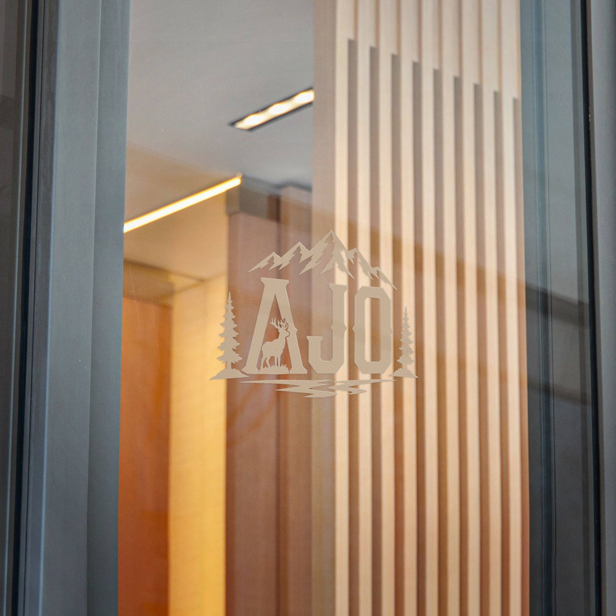AJO Mountain Monogram Sticker — Die-Cut Outdoor Logo Sticker