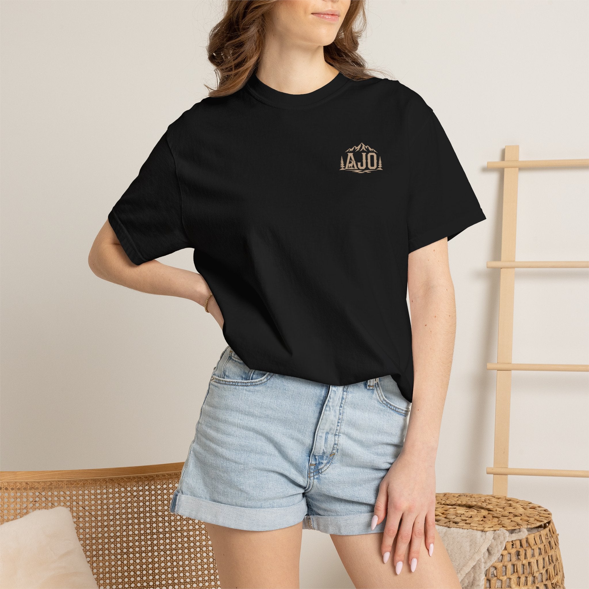 T-Shirt — Heavy Packs & Sore Backs Back Print (Outdoor Hiking Graphic)
