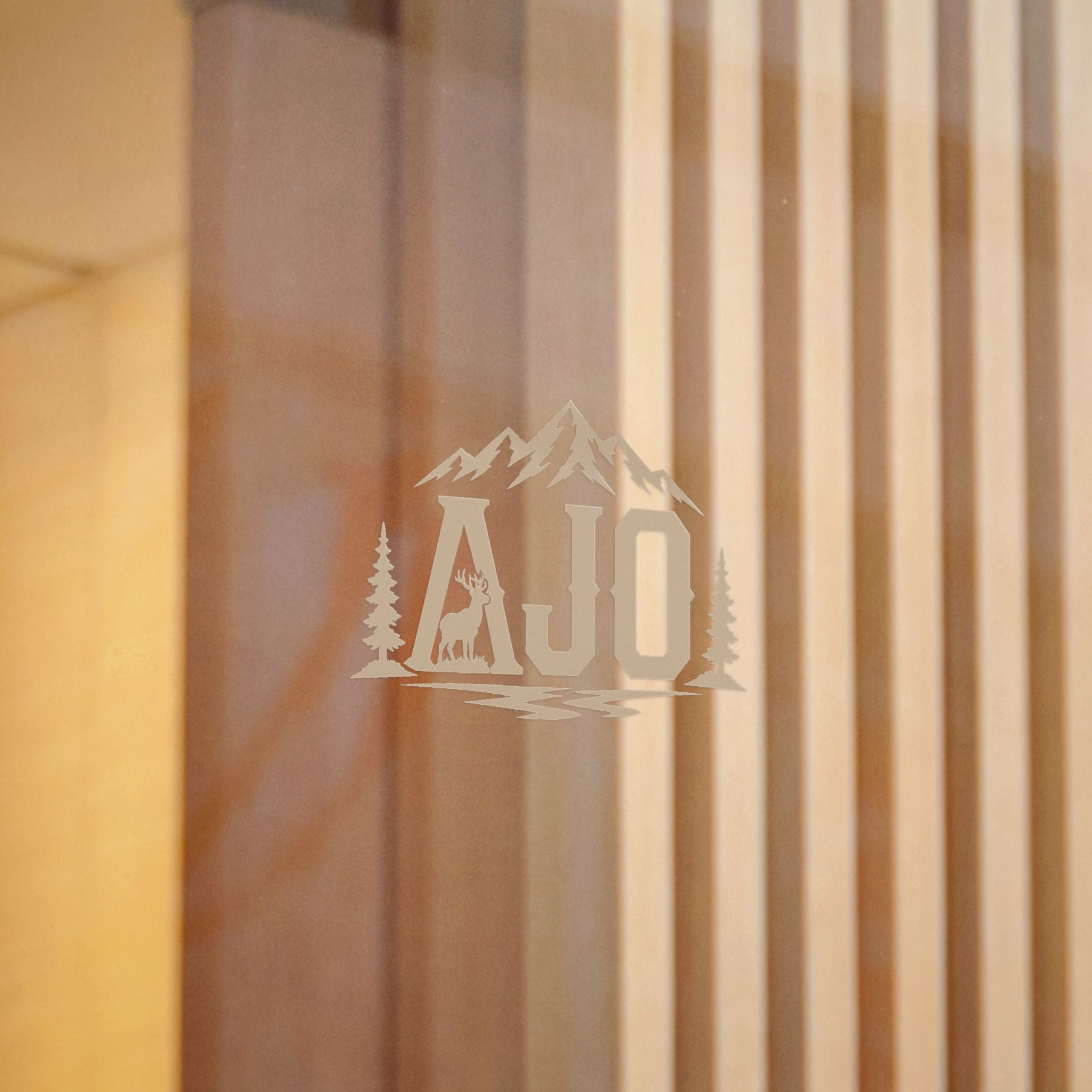 AJO Mountain Monogram Sticker — Die-Cut Outdoor Logo Sticker