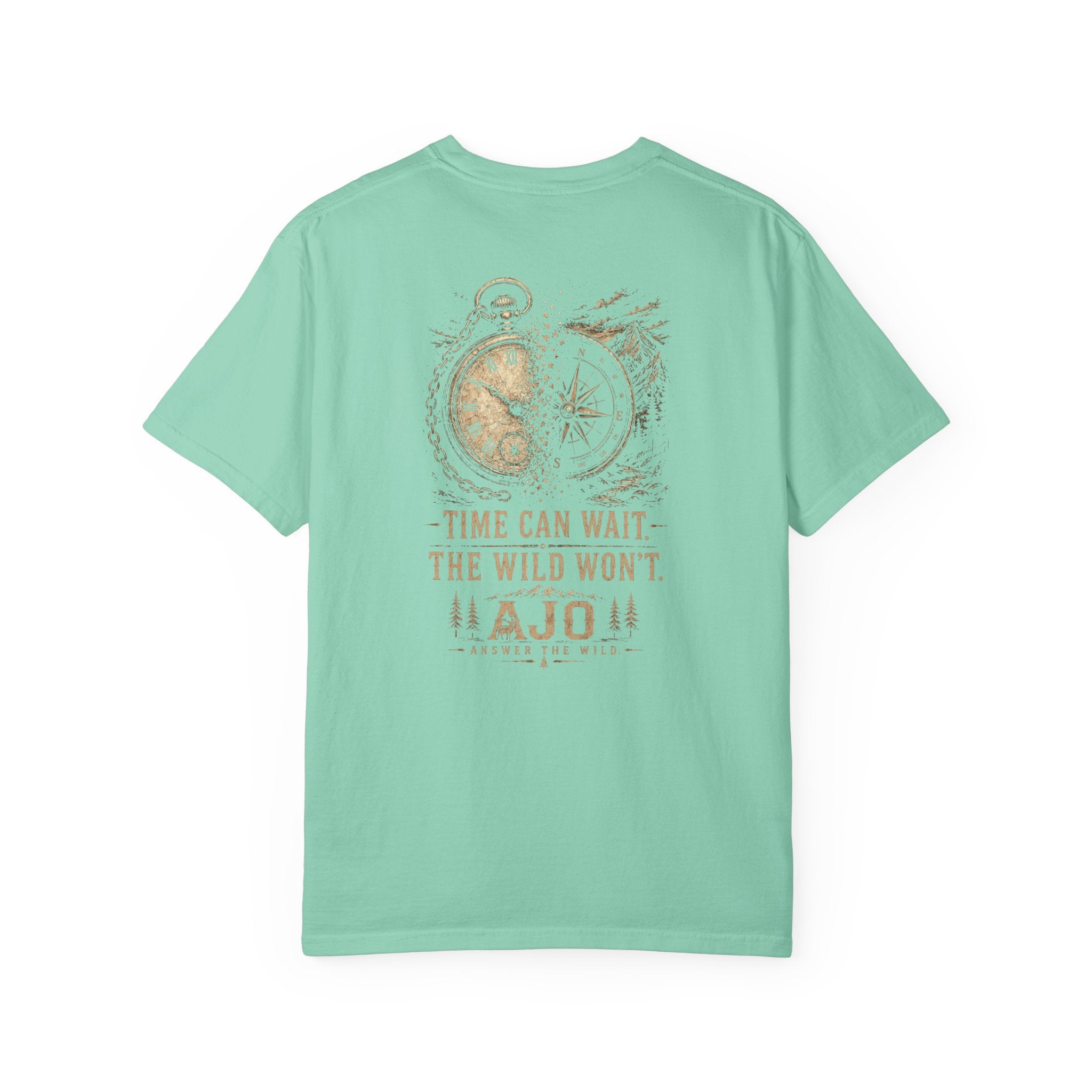 Ajo Pocket Tee — 'Time Can Wait, The Wild Won't' Adventure T‑Shirt