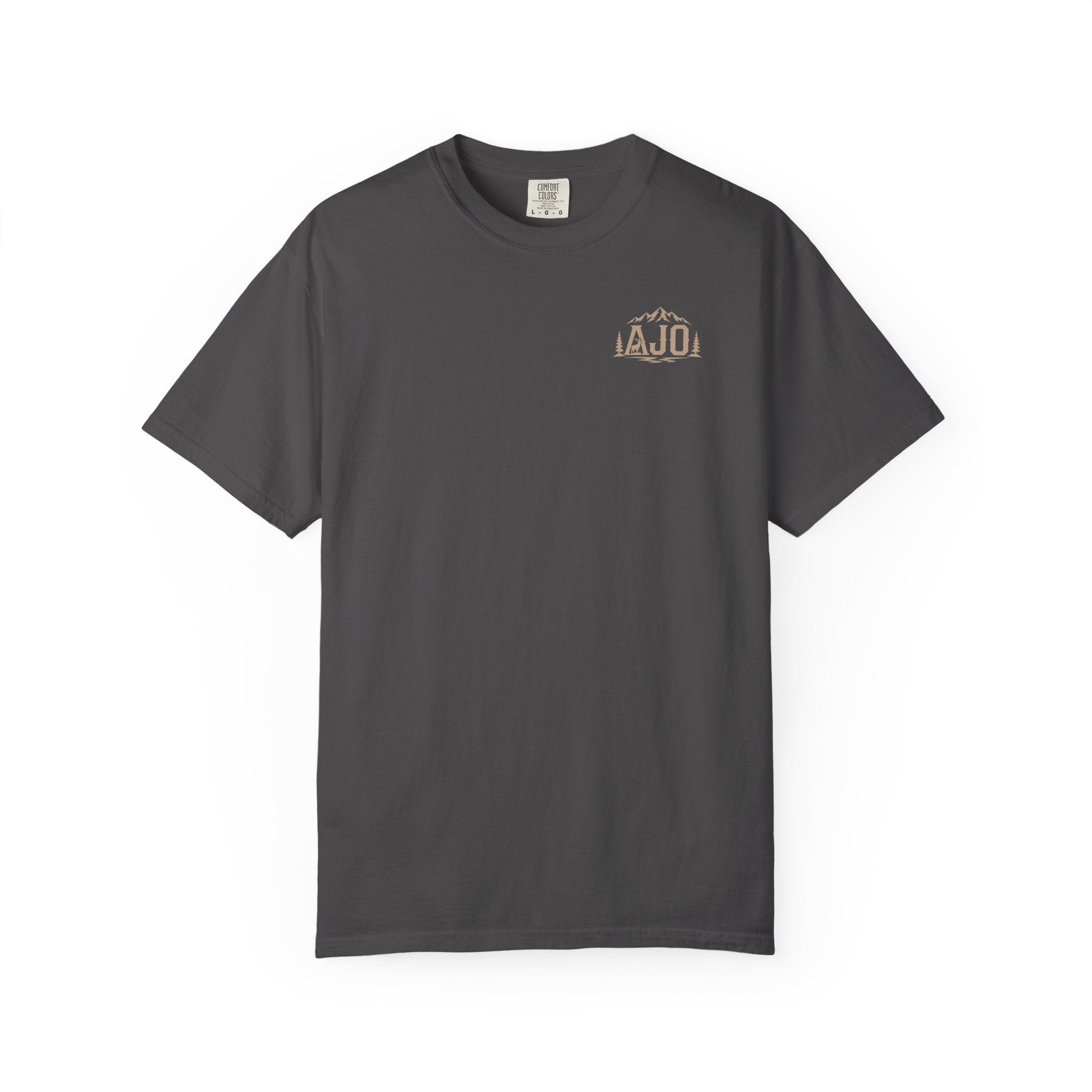 T-Shirt — Heavy Packs & Sore Backs Back Print (Outdoor Hiking Graphic)