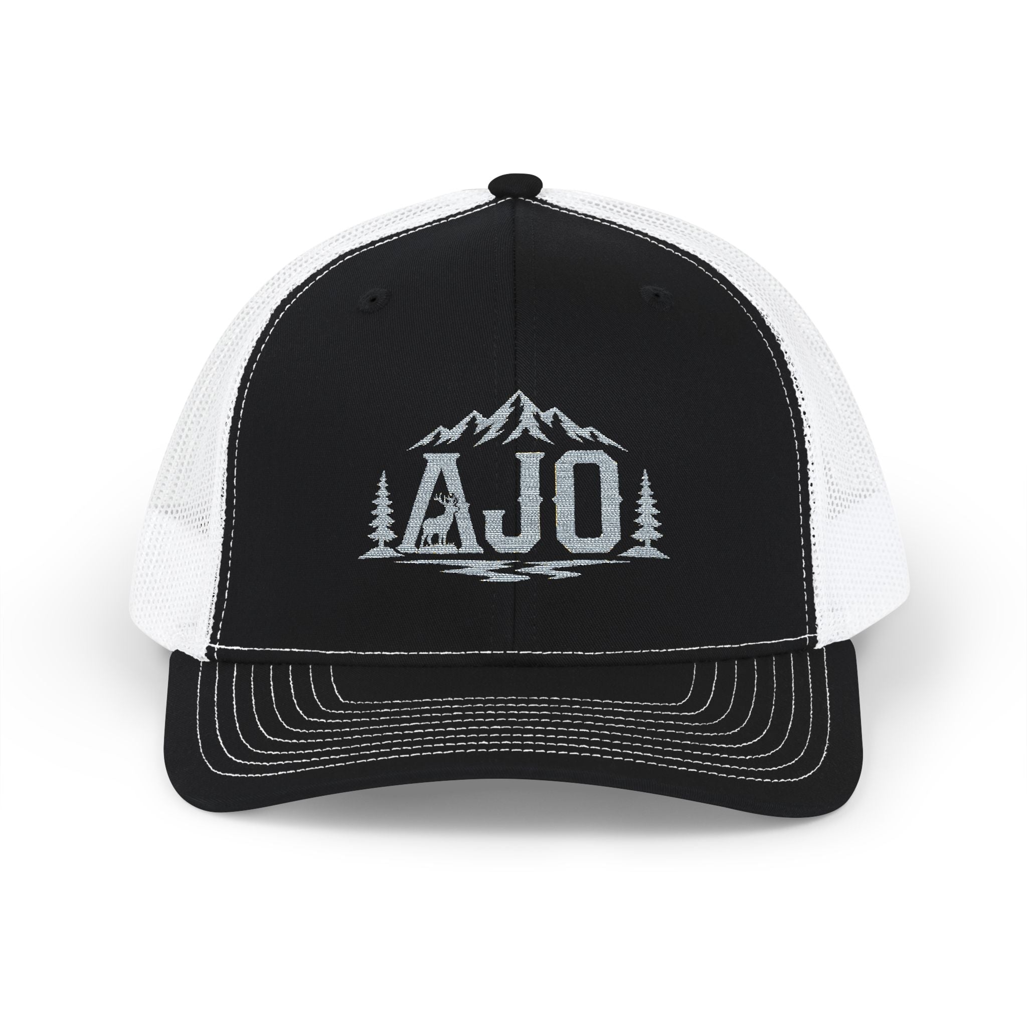 AJO Mountain Logo Snapback Trucker Cap