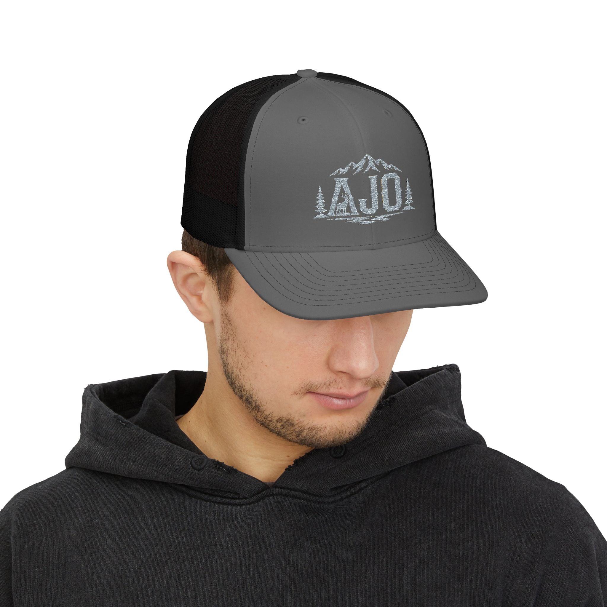 AJO Mountain Logo Snapback Trucker Cap