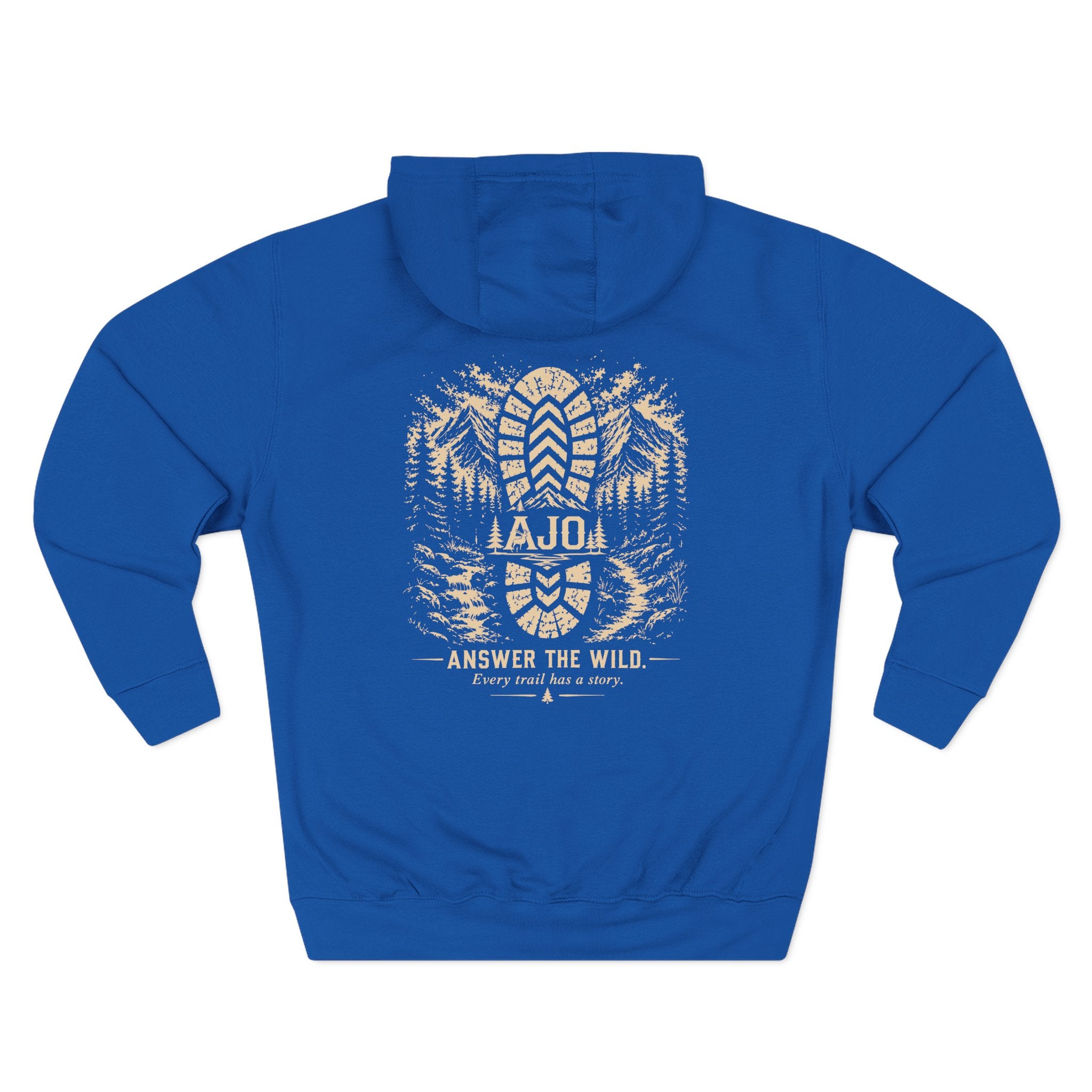 Adventure Hoodie - "Answer The Wild" Forest Bootprint Fleece Pullover
