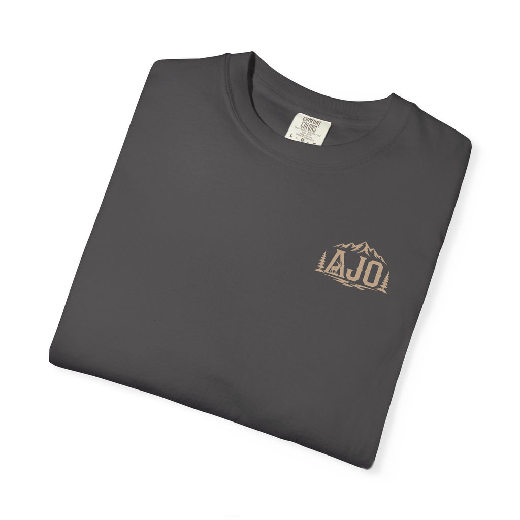 T-Shirt — Heavy Packs & Sore Backs Back Print (Outdoor Hiking Graphic)