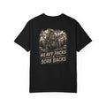 T-Shirt — Heavy Packs & Sore Backs Back Print (Outdoor Hiking Graphic)