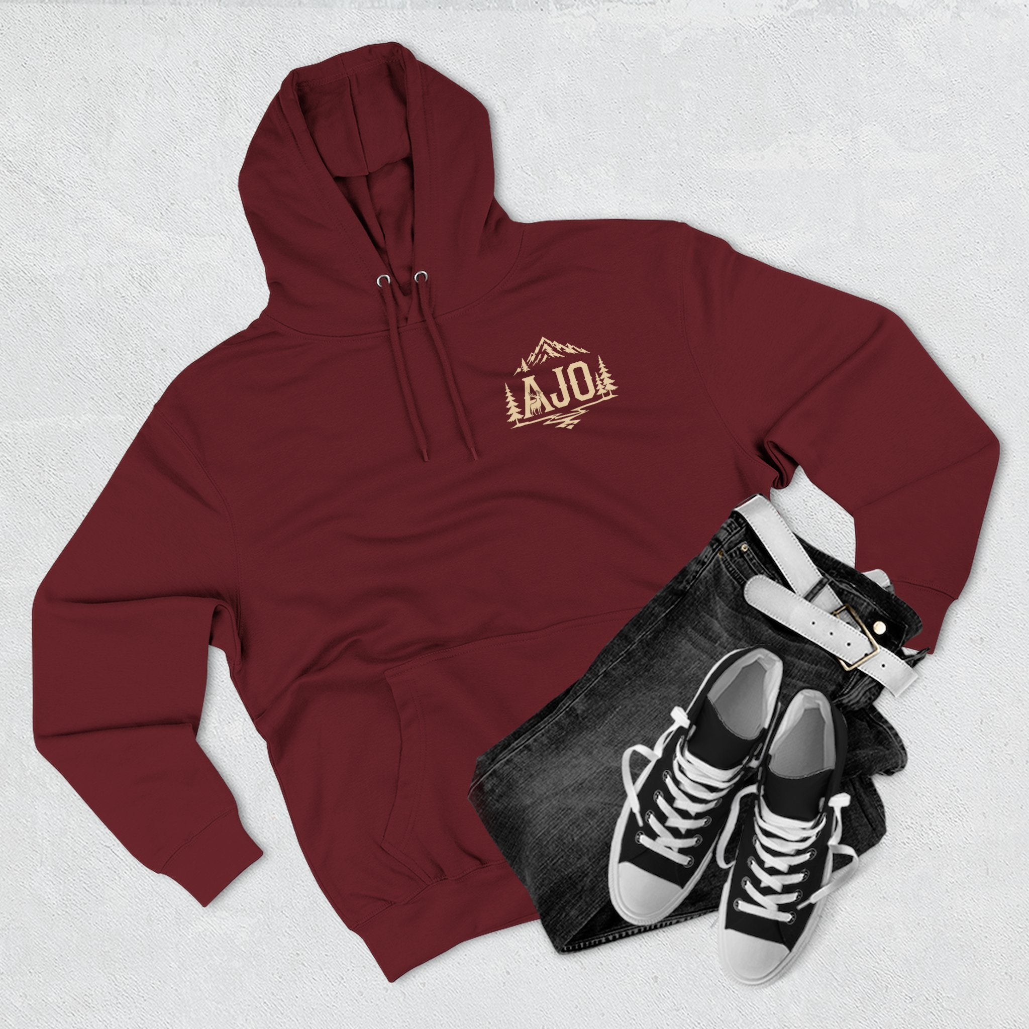 Adventure Hoodie - "Answer The Wild" Forest Bootprint Fleece Pullover