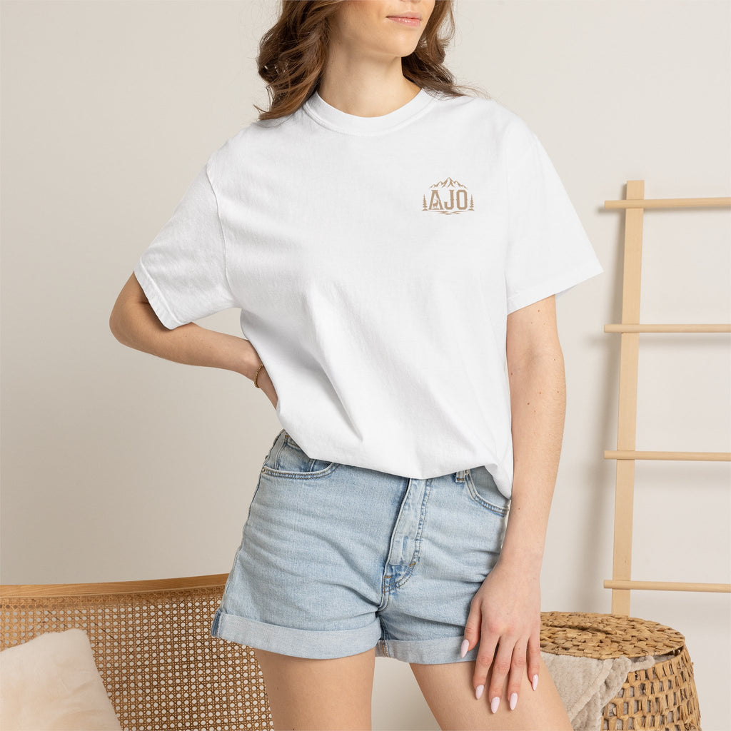T-Shirt — Heavy Packs & Sore Backs Back Print (Outdoor Hiking Graphic)
