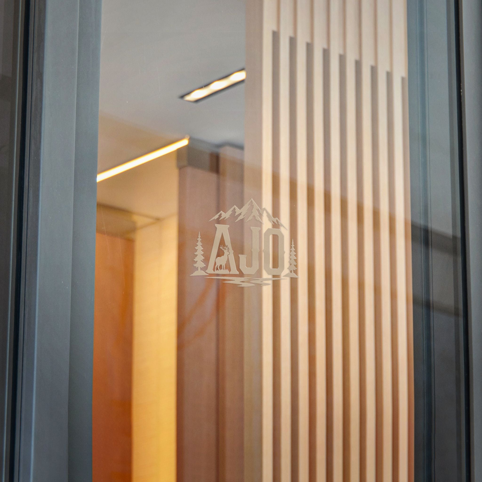 AJO Mountain Monogram Sticker — Die-Cut Outdoor Logo Sticker
