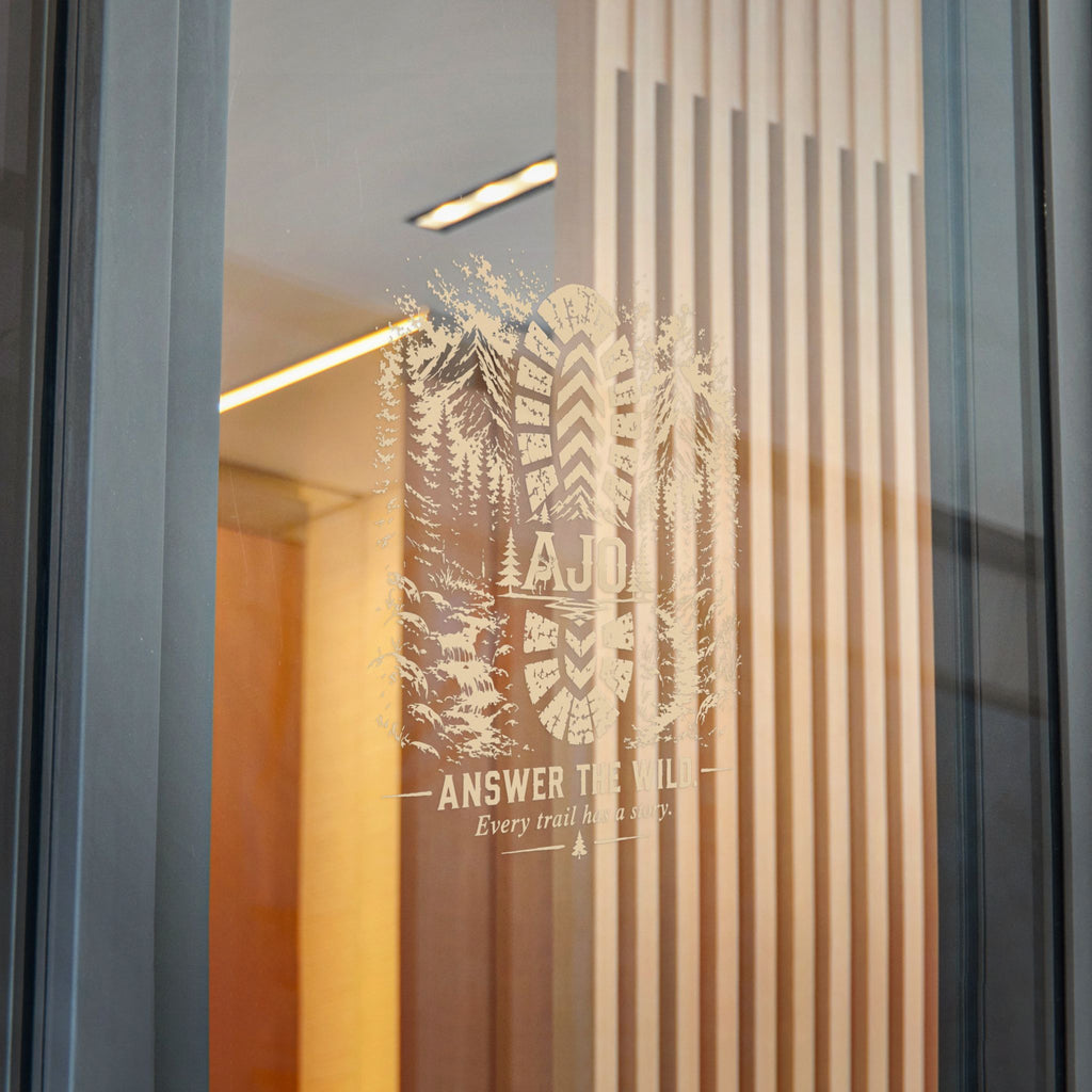Die-Cut Sticker — "Answer the Wild" Hiking Boot Forest Adventure Decal