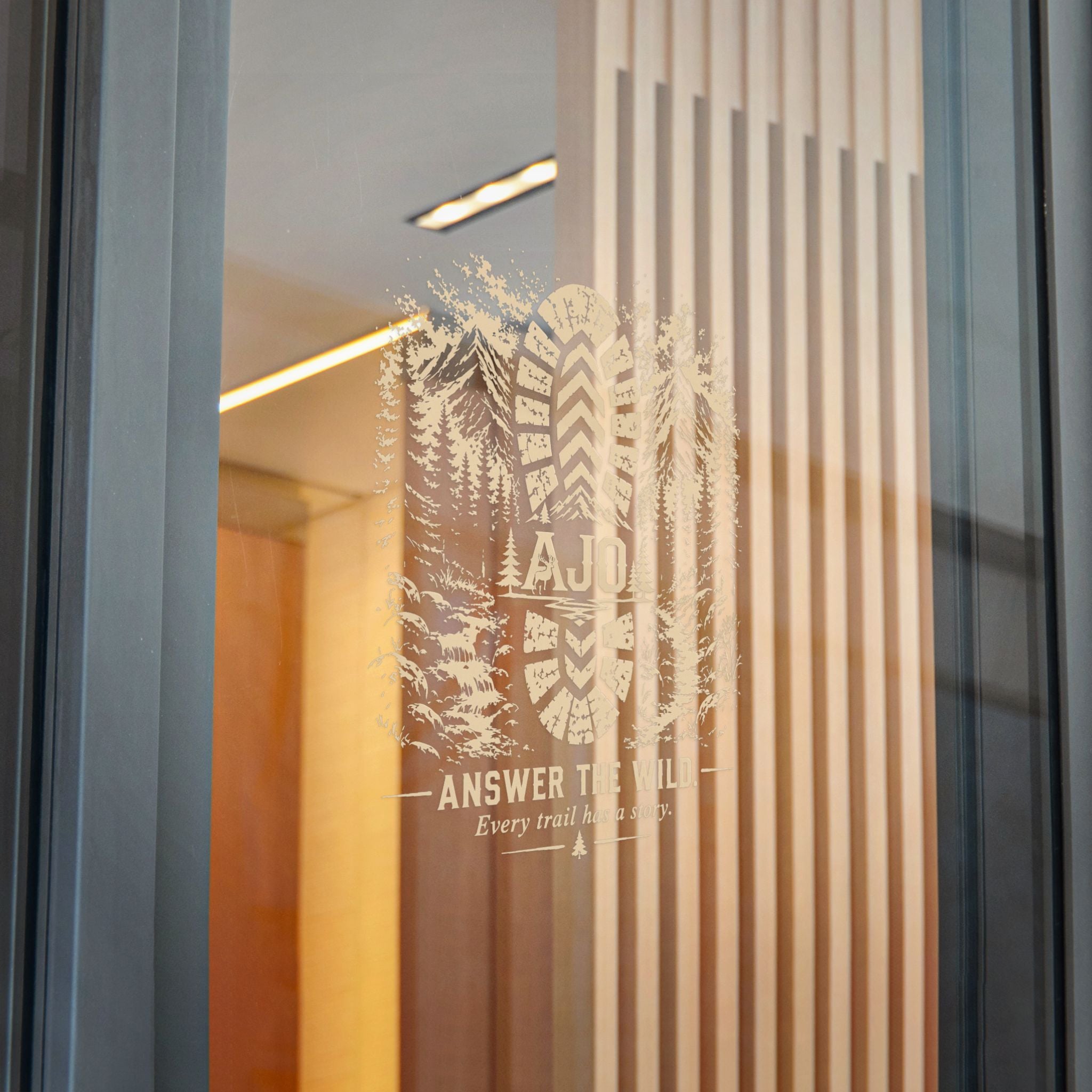 Die-Cut Sticker — "Answer the Wild" Hiking Boot Forest Adventure Decal