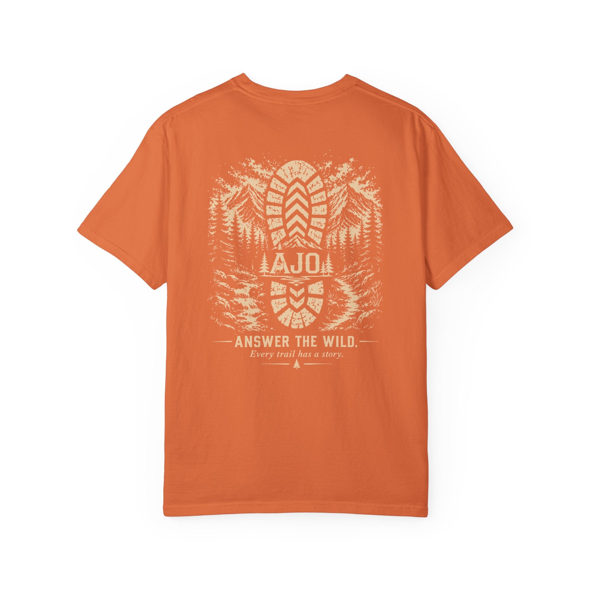Trail Boot Print T-Shirt — "Answer the Wild" Outdoor Graphic Tee