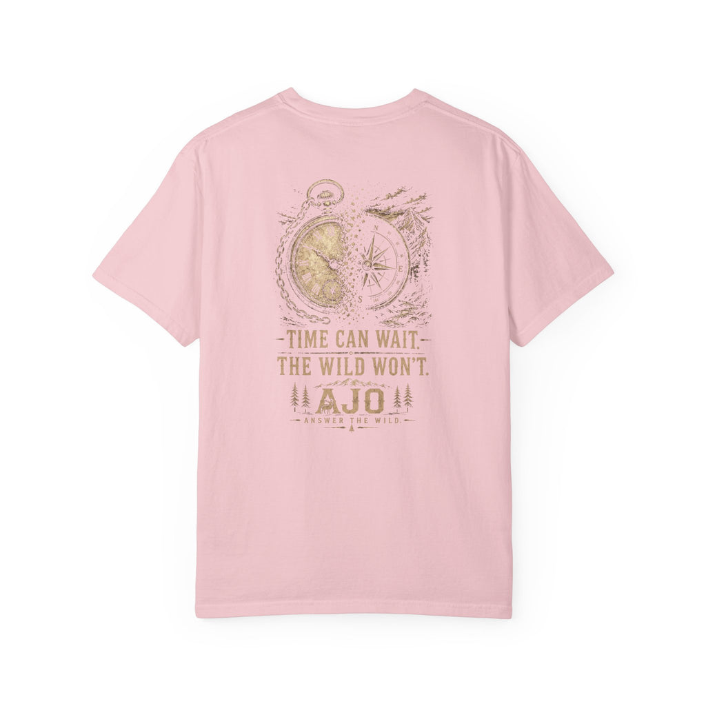 Ajo Pocket Tee — 'Time Can Wait, The Wild Won't' Adventure T‑Shirt