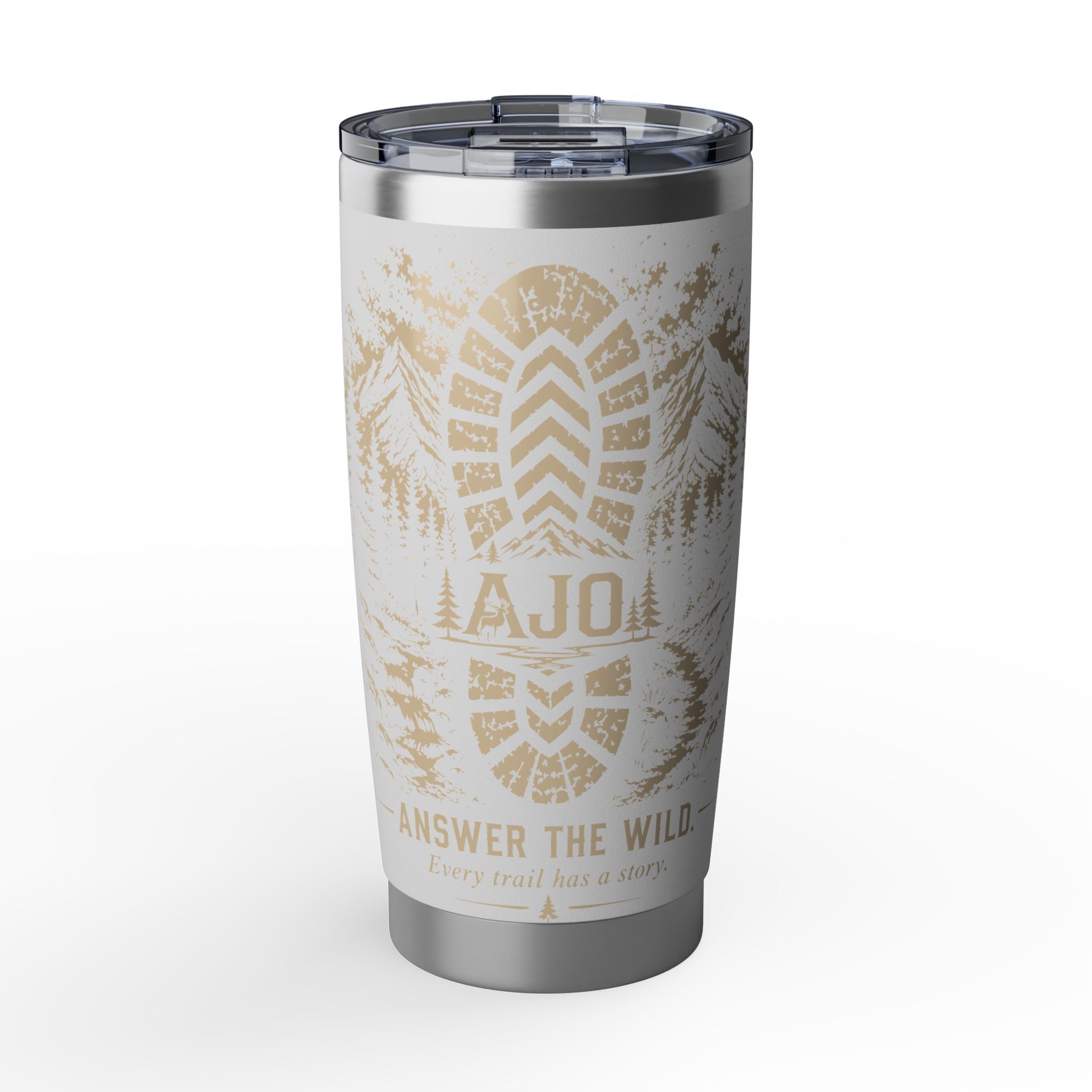 Vagabond 20oz Tumbler — Adventure Bootprint Travel Mug (Answer the Wild)
